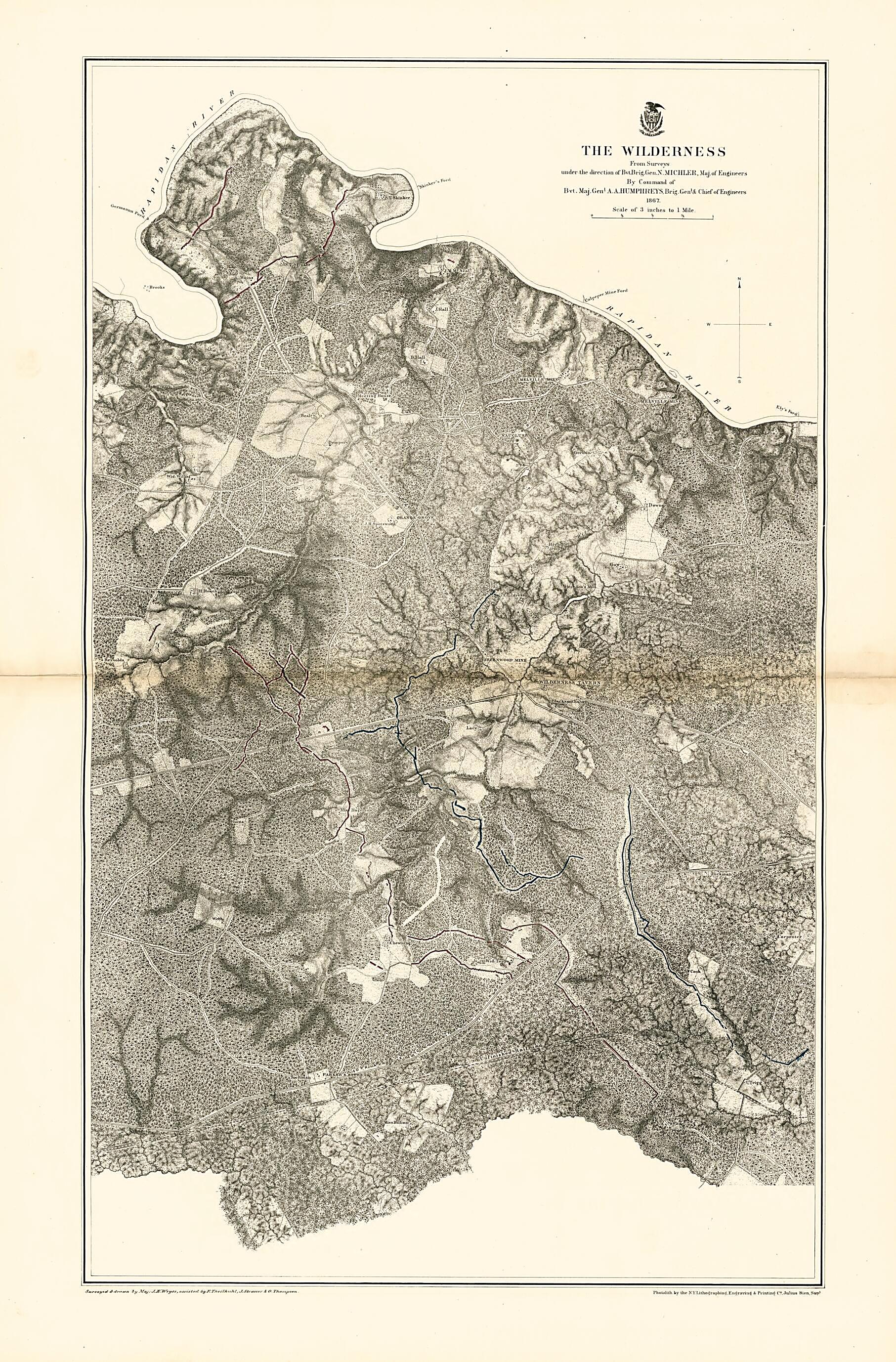 This old map of The Wilderness from Military Maps Illustrating the Operations of the Armies of the Potomac &amp; James, May 4th 1864 to April 9th 1865. from 1869 was created by  United States. Army. Corps of Engineers in 1869