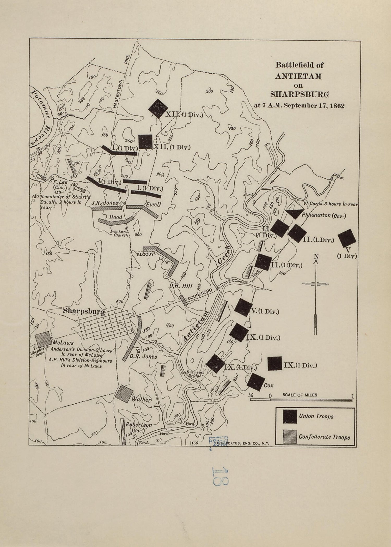 Old Map [1914] Battlefield of Antietam Or Sharpsburg, Sept. 17, 1862 ...