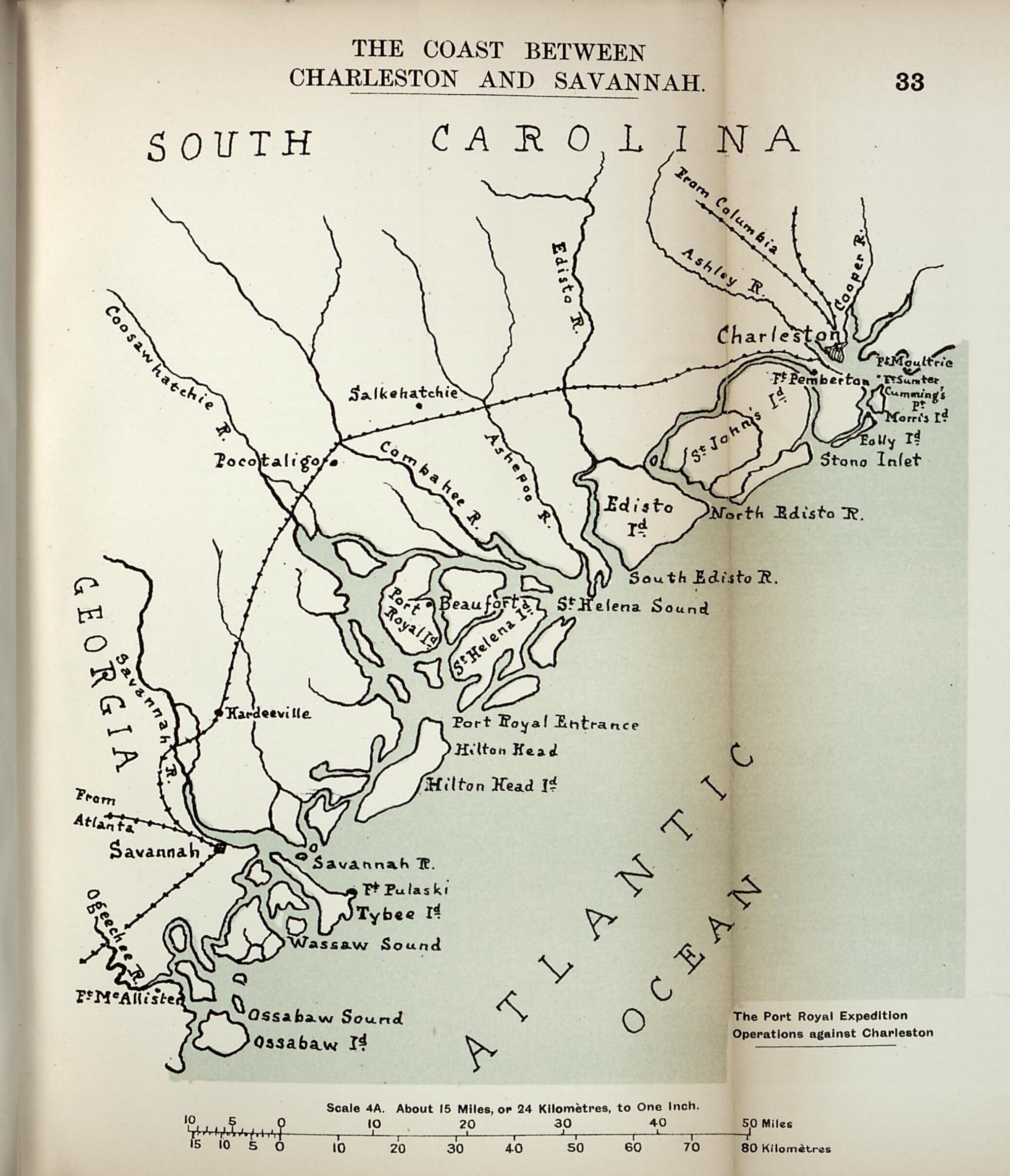 This old map of Coast Between Charleston and Savannah from the American Civil War--maps. from 1910 was created by John Formby in 1910