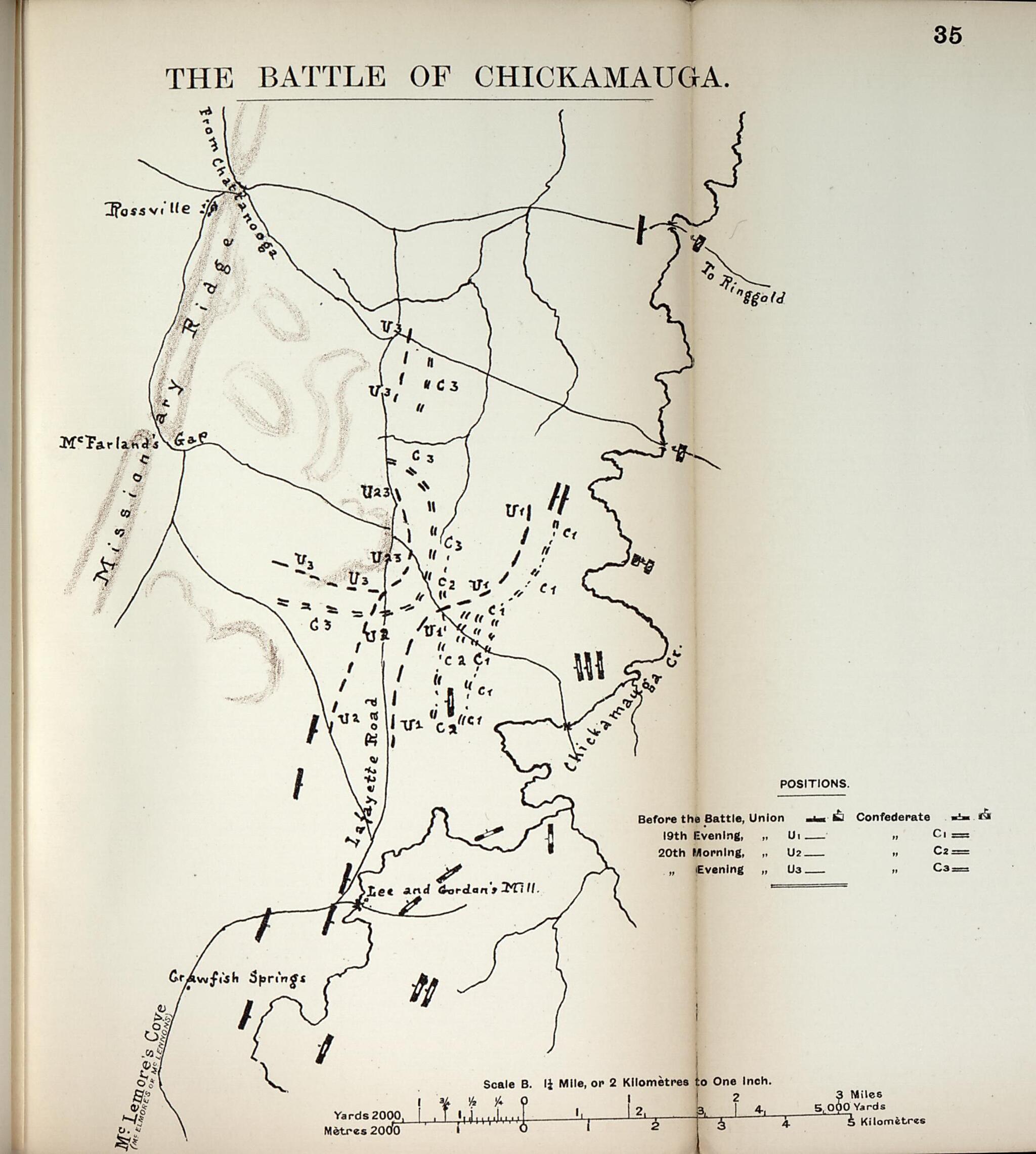 This old map of Battle of Chickamauga from the American Civil War--maps. from 1910 was created by John Formby in 1910