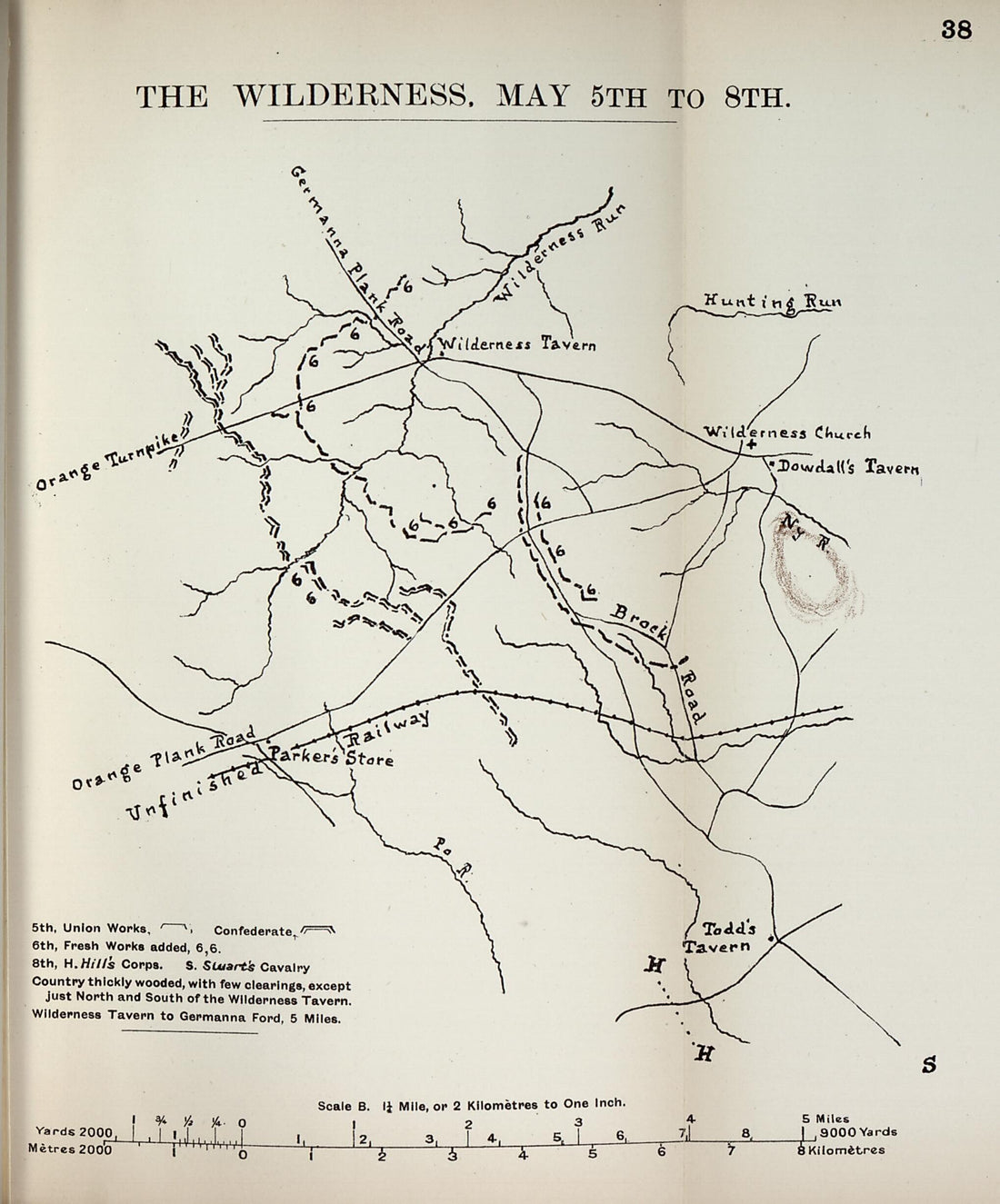 This old map of The Wilderness, May 5-8 from the American Civil War--maps. from 1910 was created by John Formby in 1910