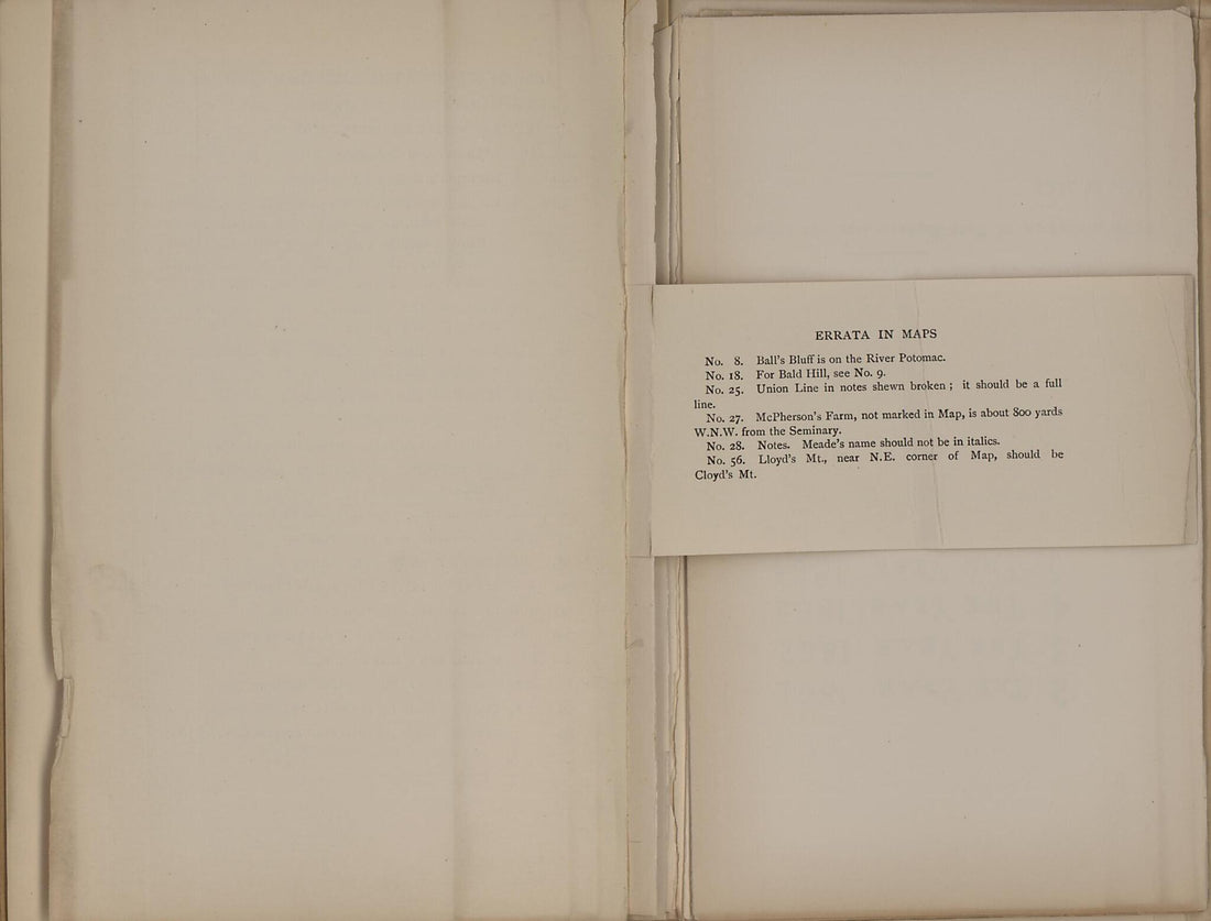 This old map of Errata Note from the American Civil War--maps. from 1910 was created by John Formby in 1910