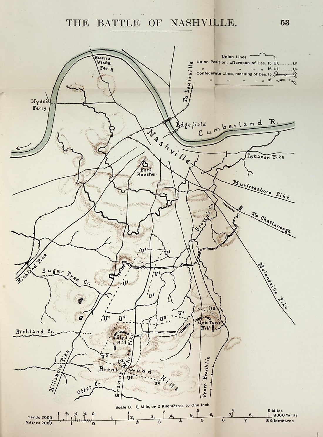 This old map of Battle of Nashville from the American Civil War--maps. from 1910 was created by John Formby in 1910