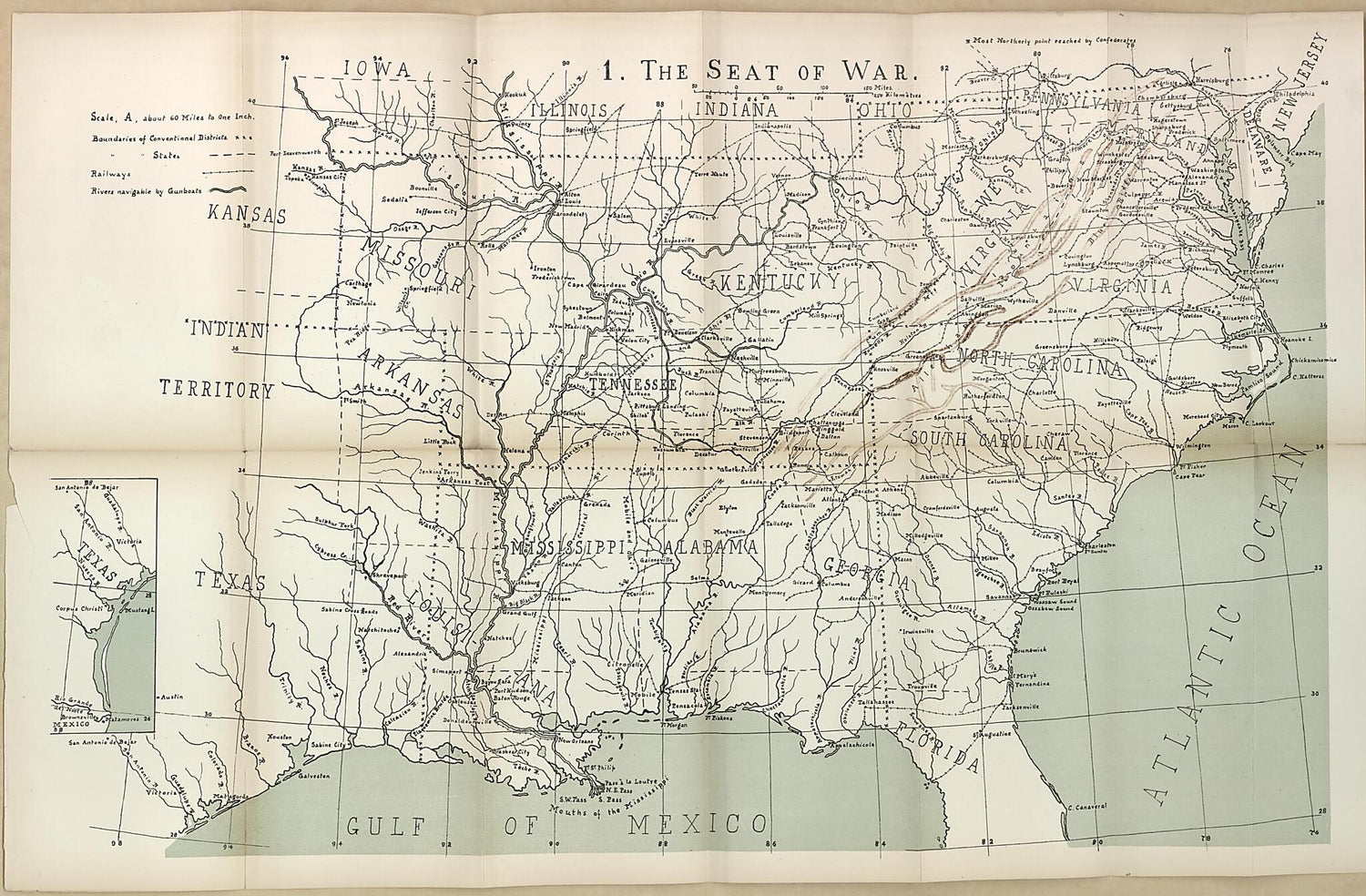 This old map of Seat of War from the American Civil War--maps. from 1910 was created by John Formby in 1910