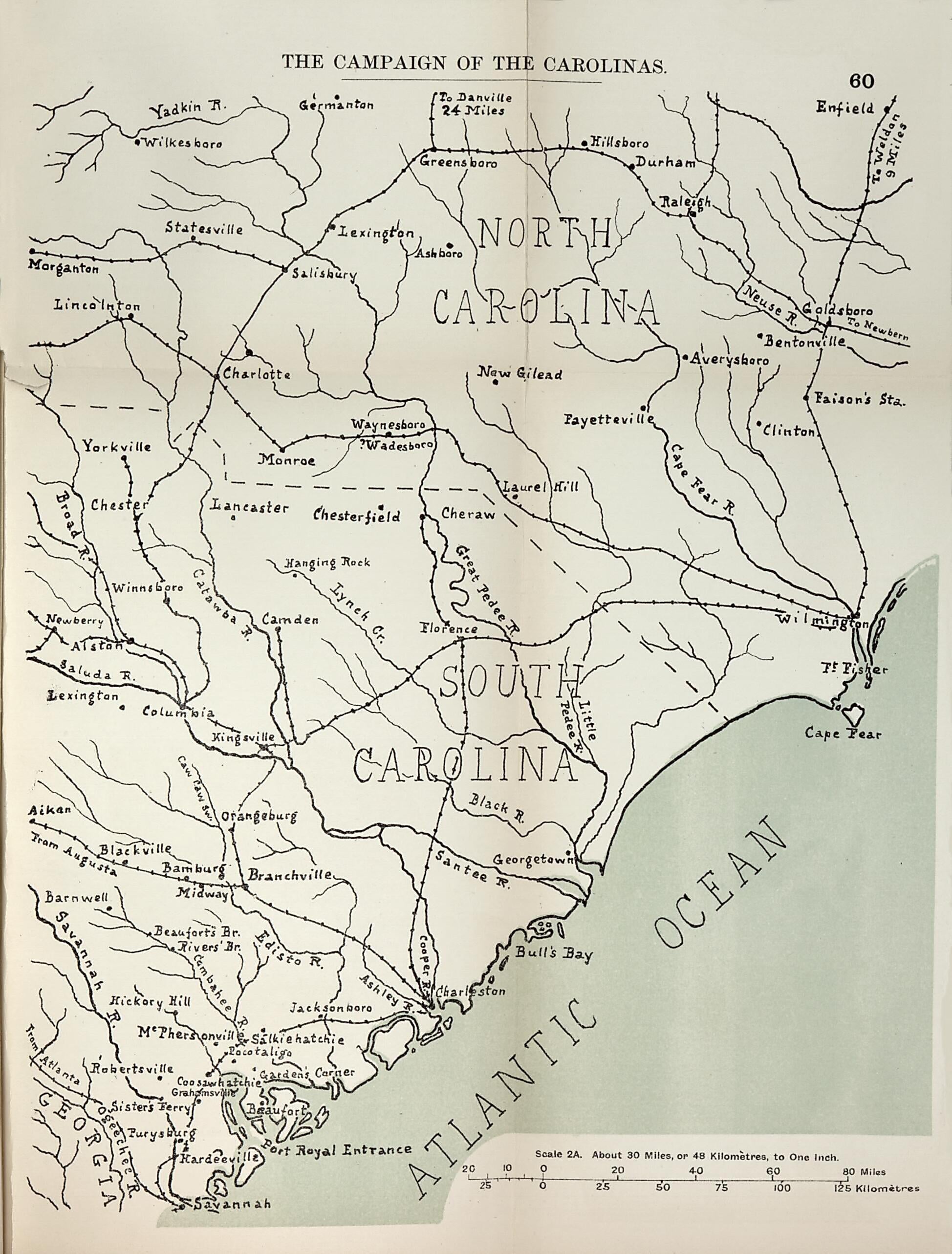 This old map of Campaign of the Carolinas from the American Civil War--maps. from 1910 was created by John Formby in 1910