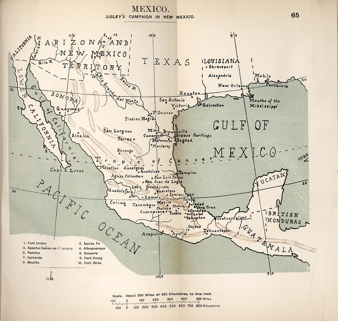 This old map of Mexico, Sibley&