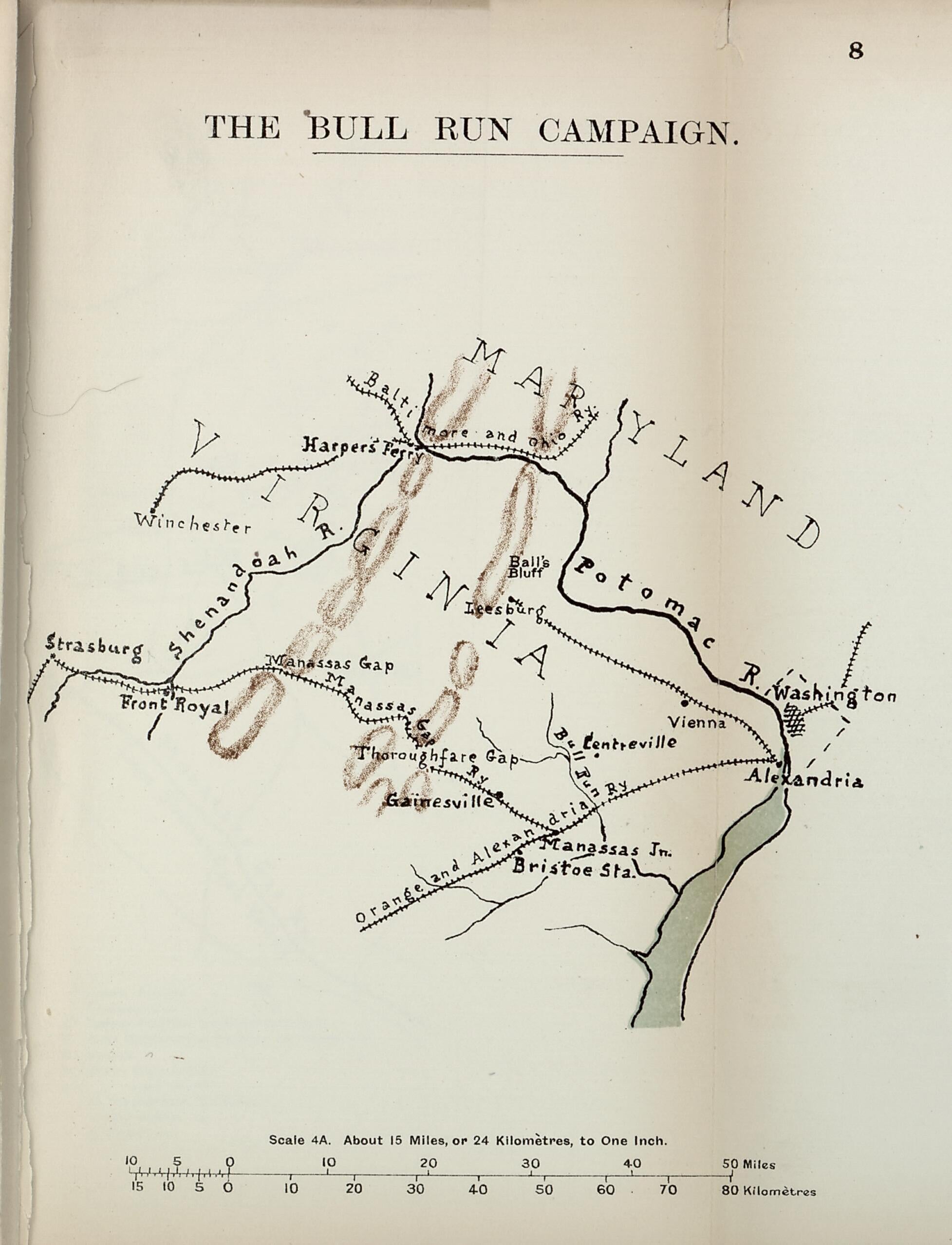 This old map of Bull Run Campaign from the American Civil War--maps. from 1910 was created by John Formby in 1910