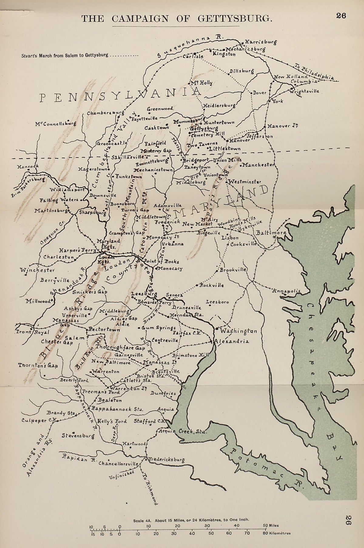 Campaign of Gettysburg from the American Civil War Maps 1910 by Relic Map Company