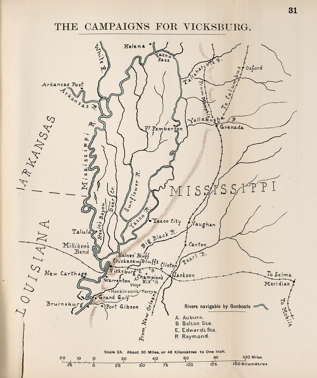 This old map of Campaigns for Vicksburg from the American Civil War--maps. from 1910 was created by John Formby in 1910