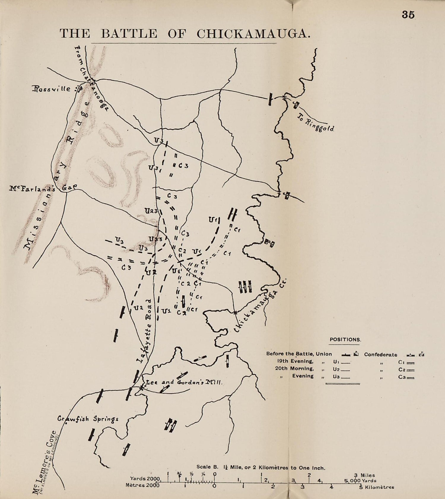 This old map of Battle of Chickamauga from the American Civil War--maps. from 1910 was created by John Formby in 1910