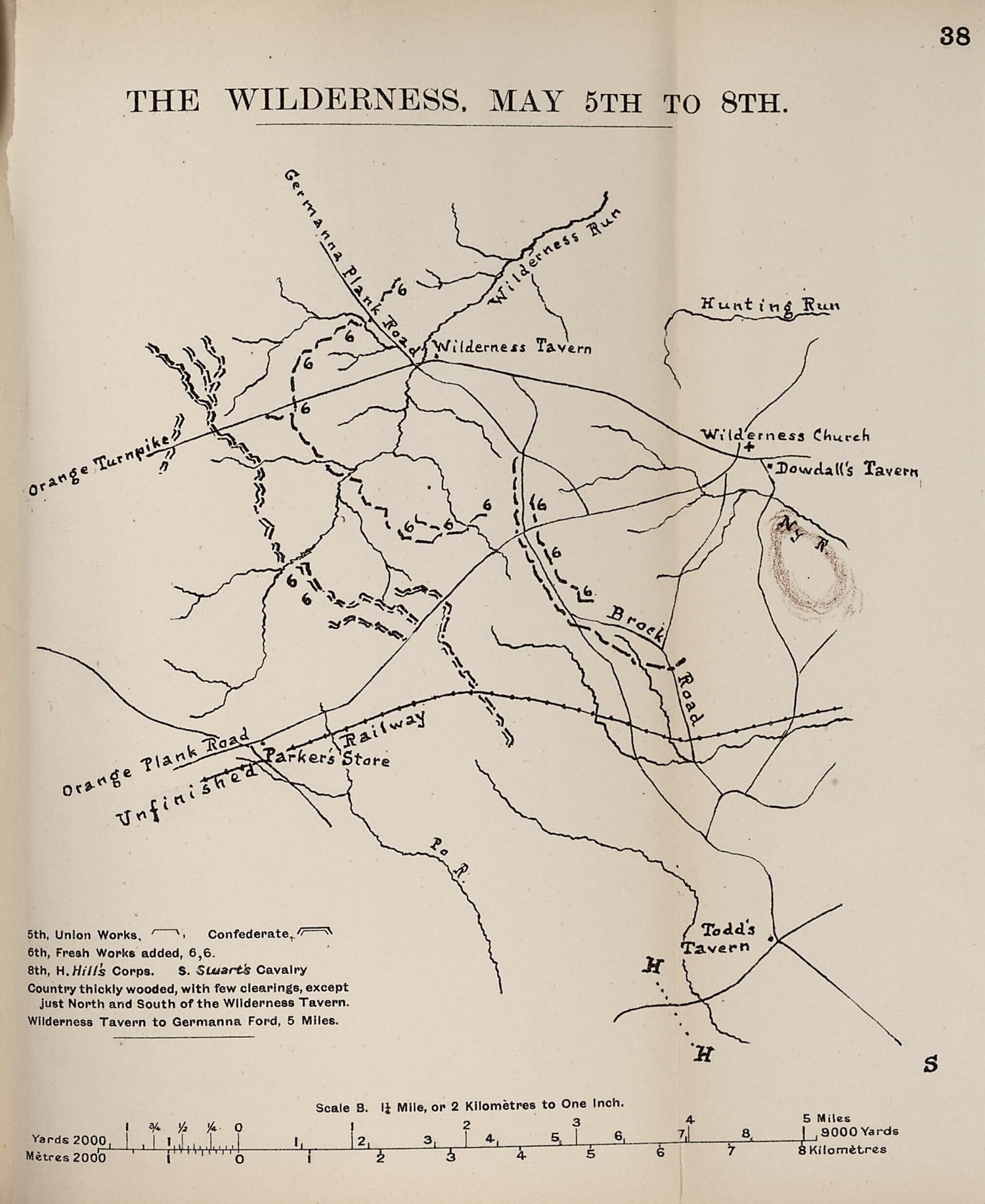 This old map of The Wilderness, May 5-8 from the American Civil War--maps. from 1910 was created by John Formby in 1910