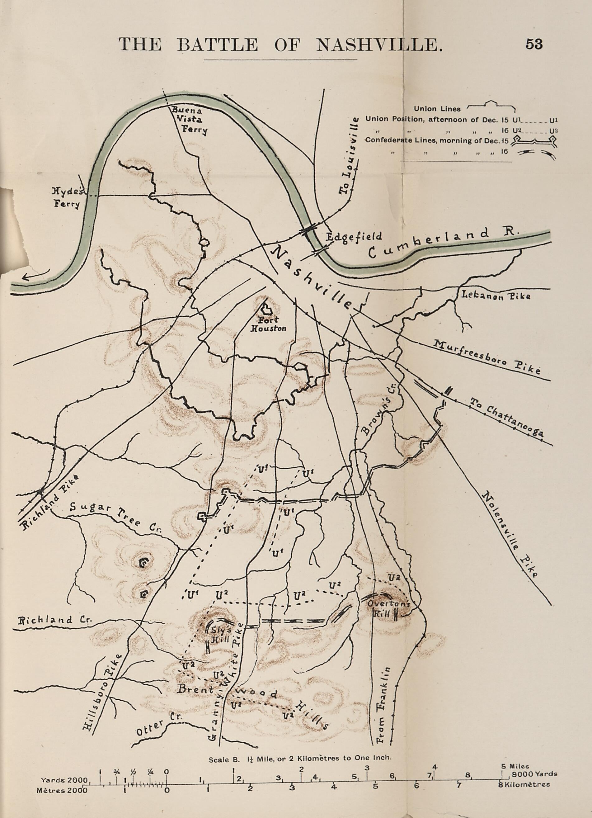 This old map of Battle of Nashville from the American Civil War--maps. from 1910 was created by John Formby in 1910