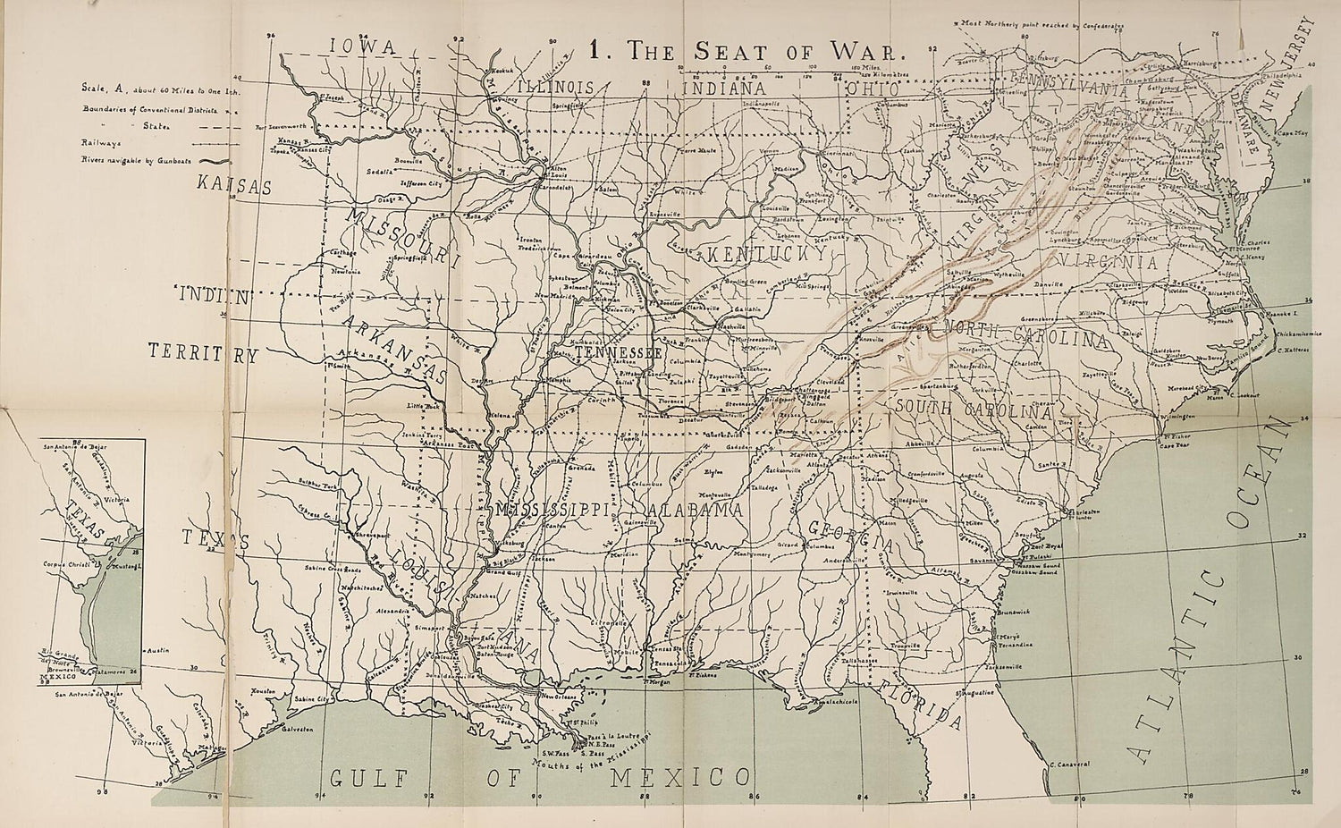 This old map of Seat of War from the American Civil War--maps. from 1910 was created by John Formby in 1910