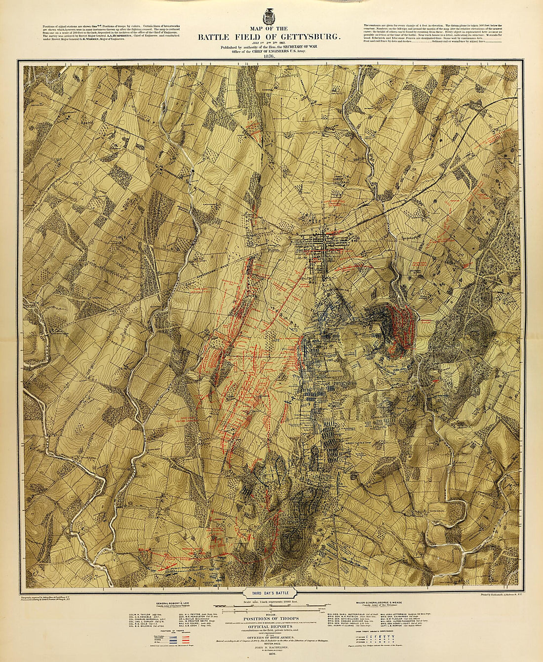This old map of Map of the Battle Field of Gettysburg, Third Day&