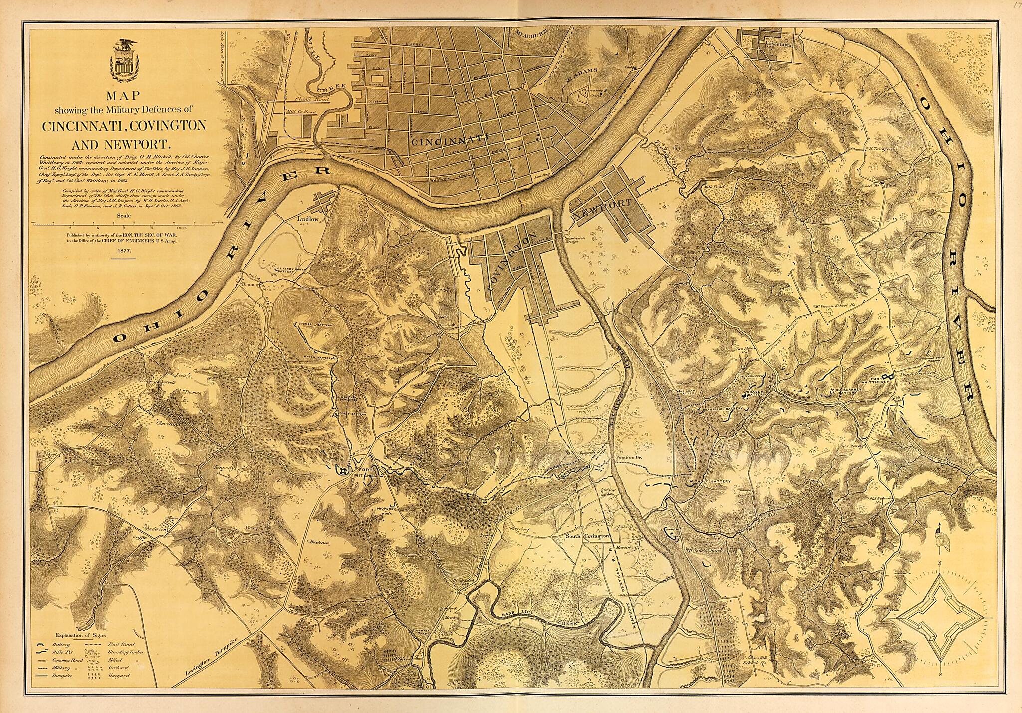 This old map of Map Showing the Military Defences of Cincinnati, Covington, and Newport, 1861 from Military Maps. from 1879 was created by  United States. Army. Corps of Engineers in 1879