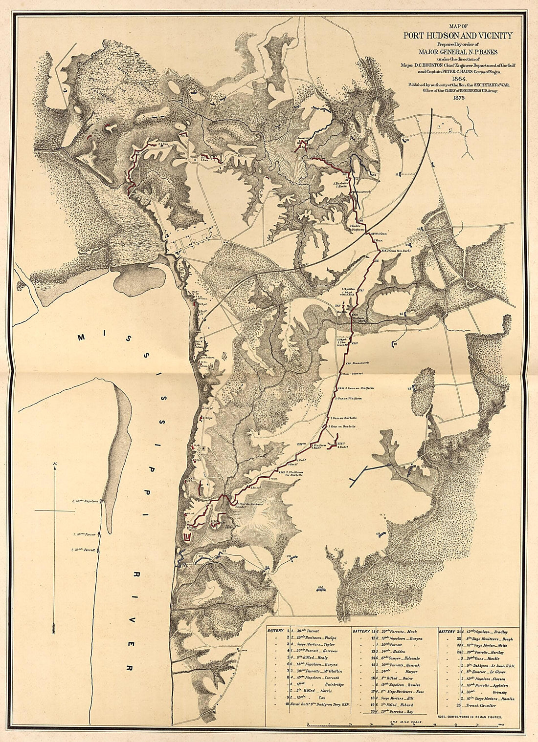 This old map of Map of Port Hudson and Vicinity, 1864 from Military Maps. from 1879 was created by  United States. Army. Corps of Engineers in 1879