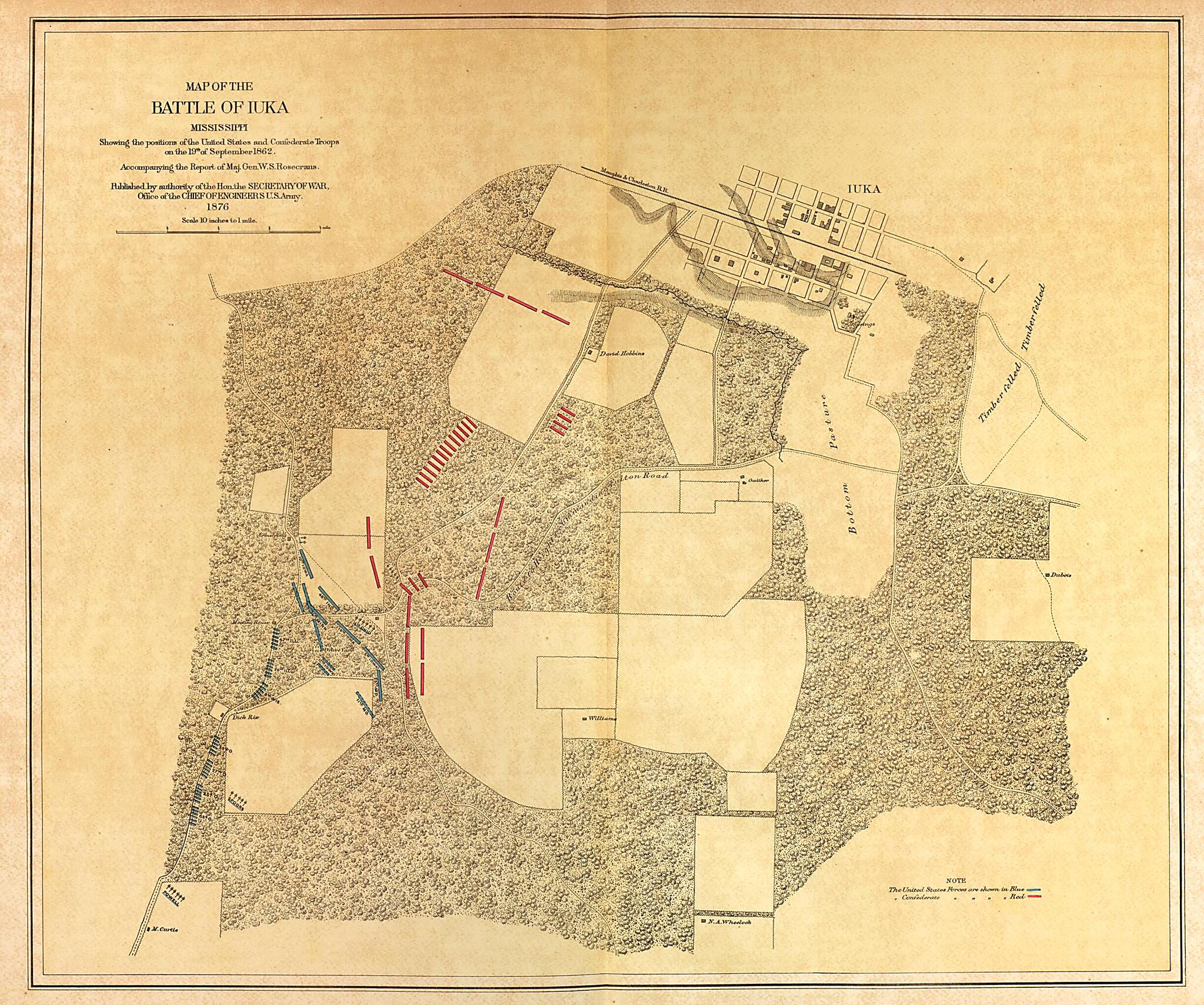 This old map of Map of the Battle of Iuka, Miss., 1862 from Military Maps. from 1879 was created by  United States. Army. Corps of Engineers in 1879