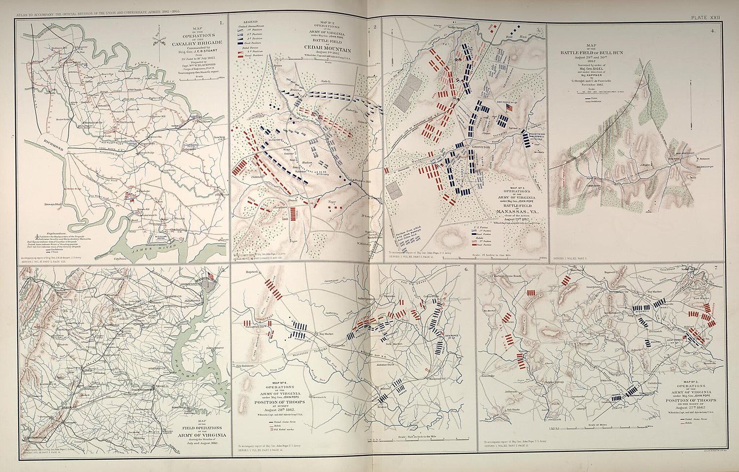 This old map of Cedar Mountain, Virginia, Bull Run, Virginia from Rebellion Atlas from 1892 was created by  United States. War Department in 1892