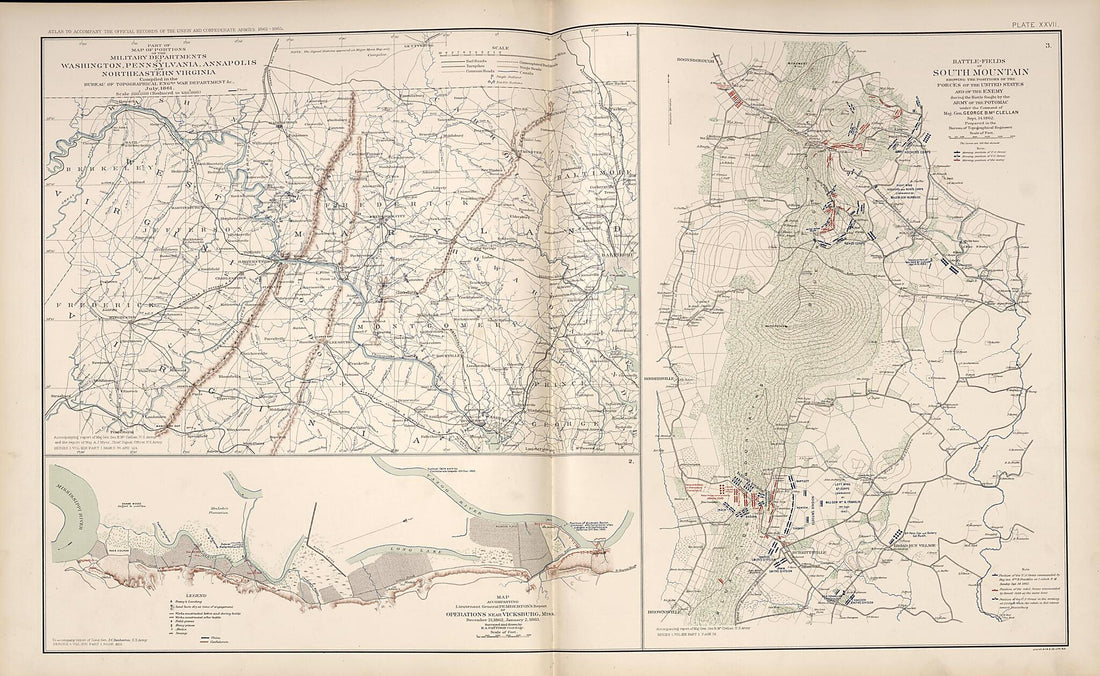 This old map of Washington, D.C., Pennsylvania, Annapolis, Northeastern Virginia, South Mountain,Maryland , Vicksburg,Mississippi from Rebellion Atlas from 1892 was created by  United States. War Department in 1892