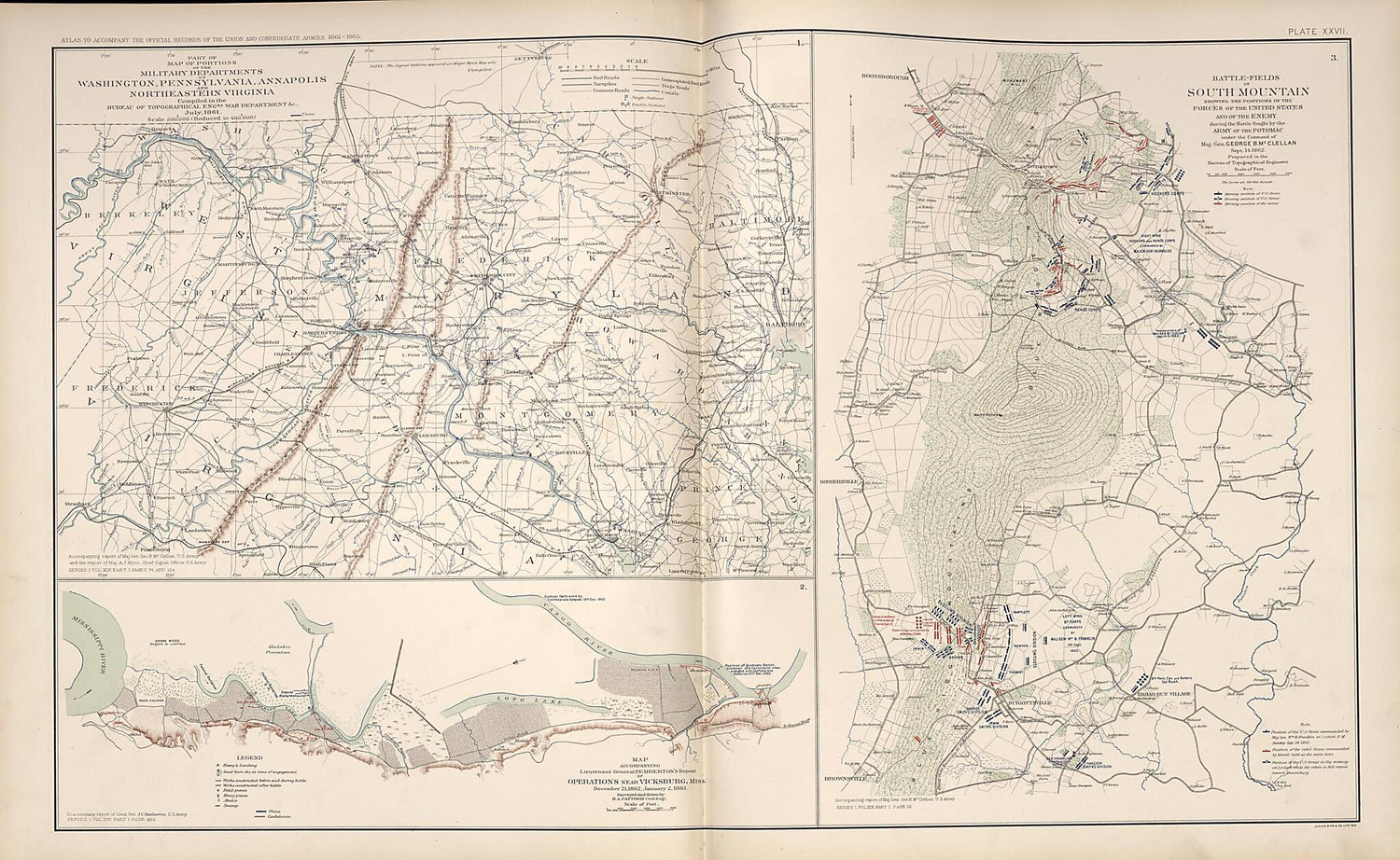 This old map of Washington, D.C., Pennsylvania, Annapolis, Northeastern Virginia, South Mountain,Maryland , Vicksburg,Mississippi from Rebellion Atlas from 1892 was created by  United States. War Department in 1892