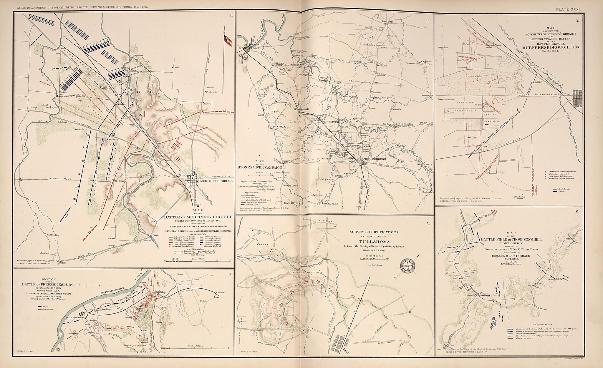 This old map of Murfreesborough,Tennessee, Thompson&