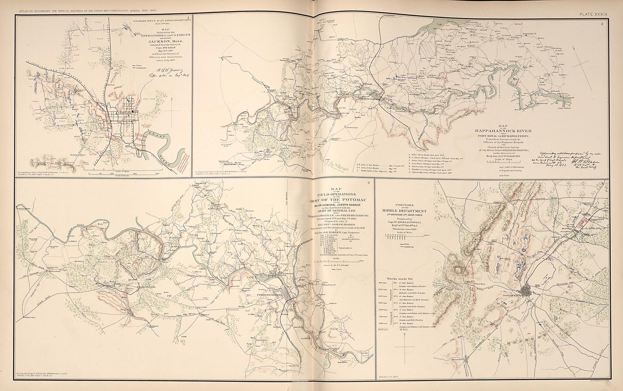 This old map of Jackson, Rappahannock, Port Royal, Richard&