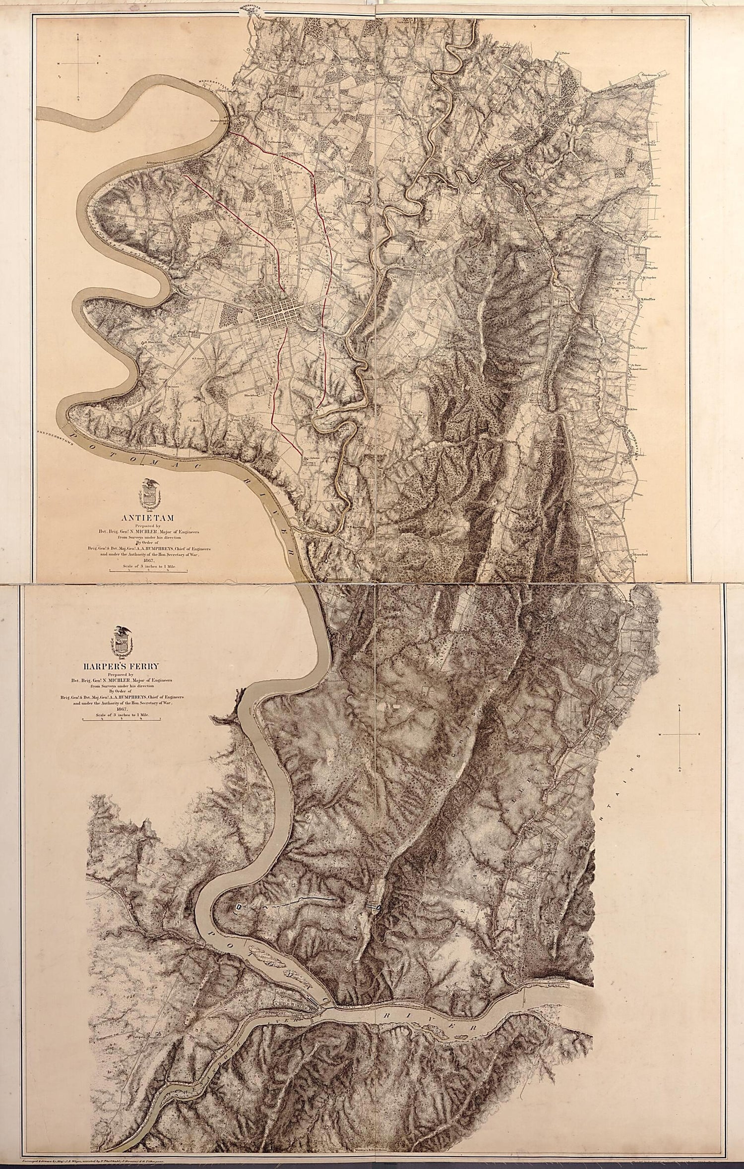 This old map of Antietam, 1867 / Harper&