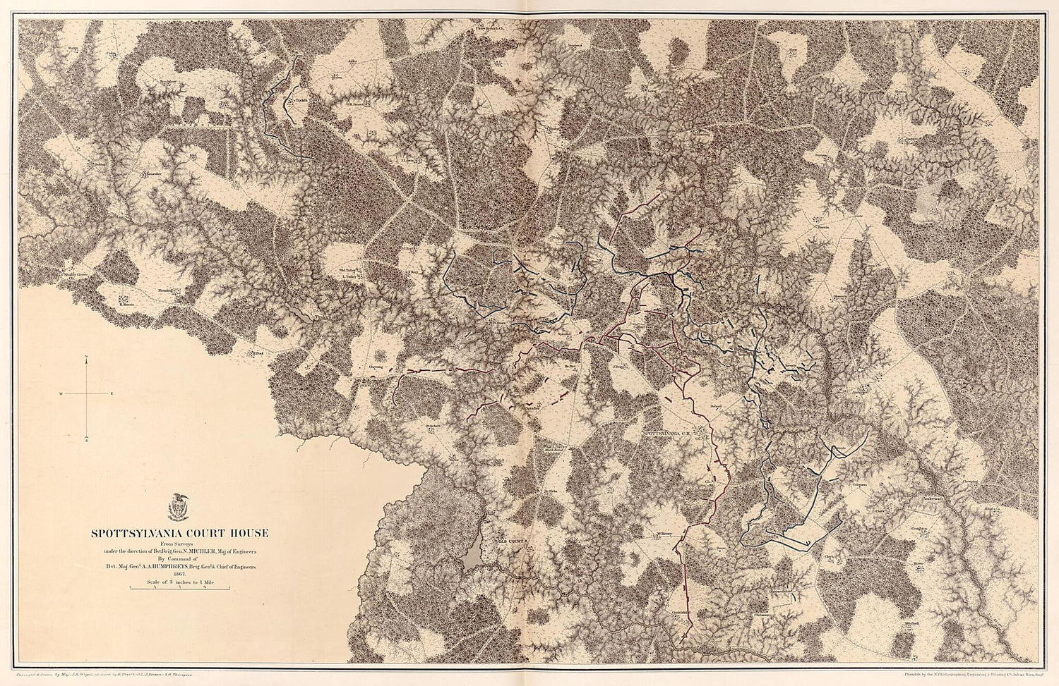 This old map of Spottsylvania Court House, 1867 from Military Maps Illustrating the Operations of the Armies of the Potomac &amp; James, May 4th 1864 to April 9th 1865. from 1869 was created by  United States. Army. Corps of Engineers in 1869