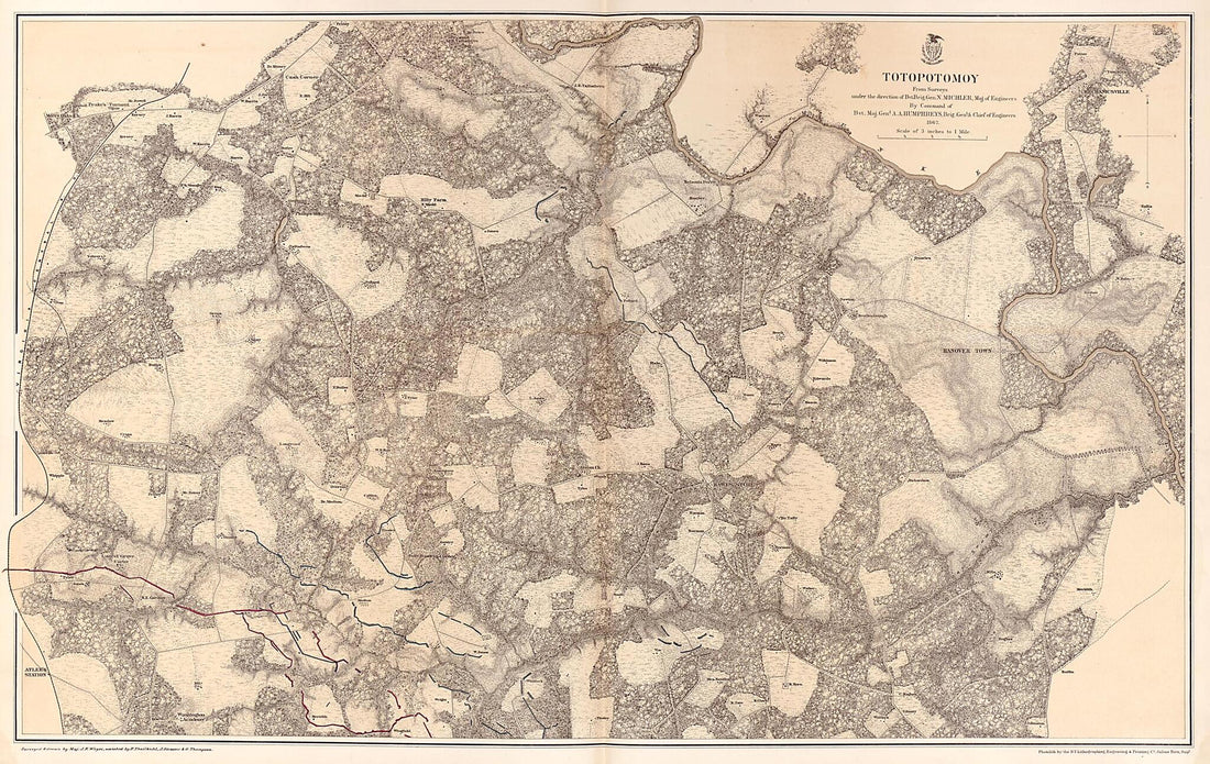 This old map of Totopotomoy, 1867 from Military Maps Illustrating the Operations of the Armies of the Potomac &amp; James, May 4th 1864 to April 9th 1865. from 1869 was created by  United States. Army. Corps of Engineers in 1869