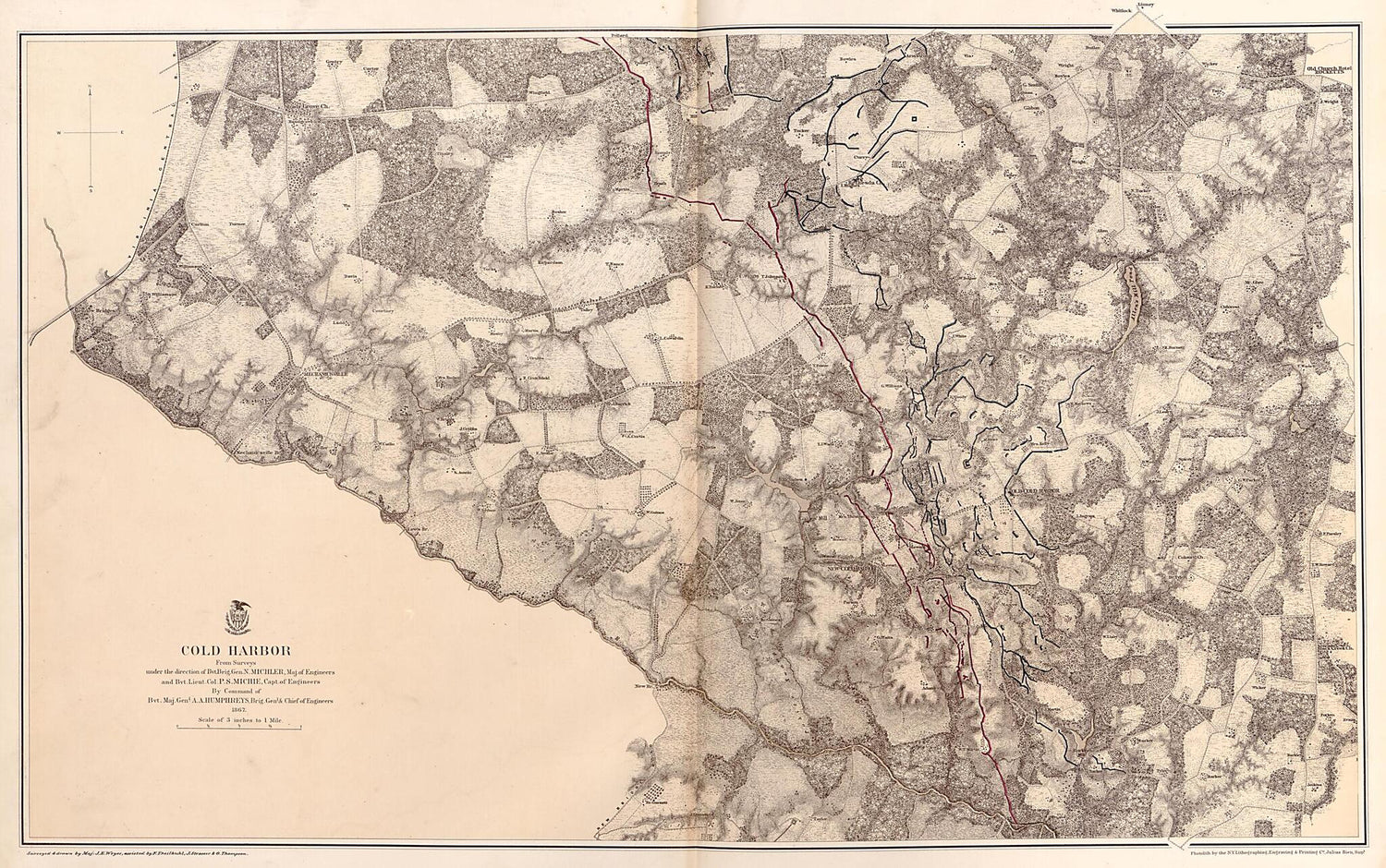 This old map of Cold Harbor, 1867 from Military Maps Illustrating the Operations of the Armies of the Potomac &amp; James, May 4th 1864 to April 9th 1865. from 1869 was created by  United States. Army. Corps of Engineers in 1869