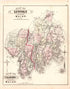 Map of Lincoln County Maine; Map of Sagadahoc County Maine from Colby&