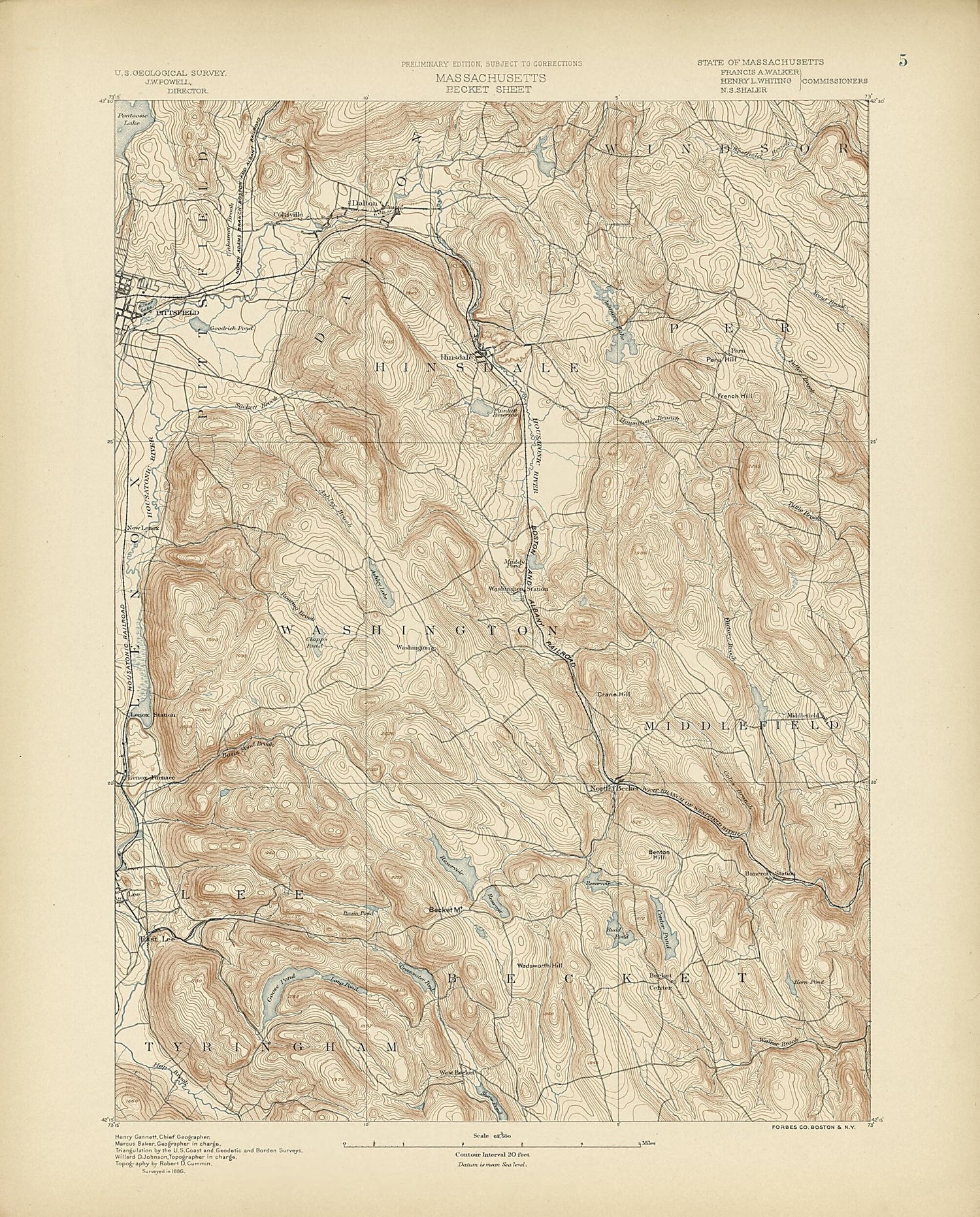 This old map of Massachusetts, Becket Sheet from Atlas of Massachusetts, 1884-from 1890 from 1890 was created by  Massachusetts. Topographical Survey Commission in 1890