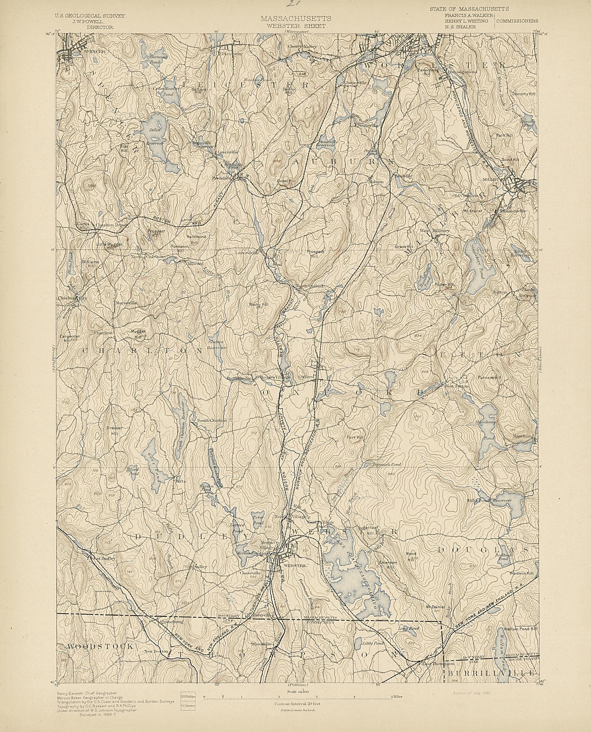 This old map of Massachusetts, Webster Sheet from Atlas of Massachusetts, 1884-from 1890 from 1890 was created by  Massachusetts. Topographical Survey Commission in 1890