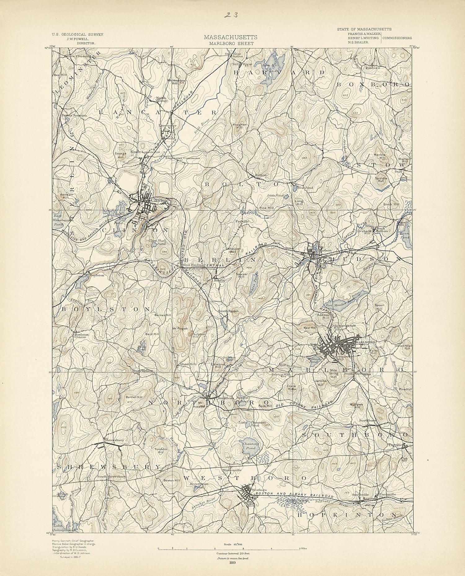 This old map of Massachusetts, Marlboro Sheet from Atlas of Massachusetts, 1884-from 1890 from 1890 was created by  Massachusetts. Topographical Survey Commission in 1890