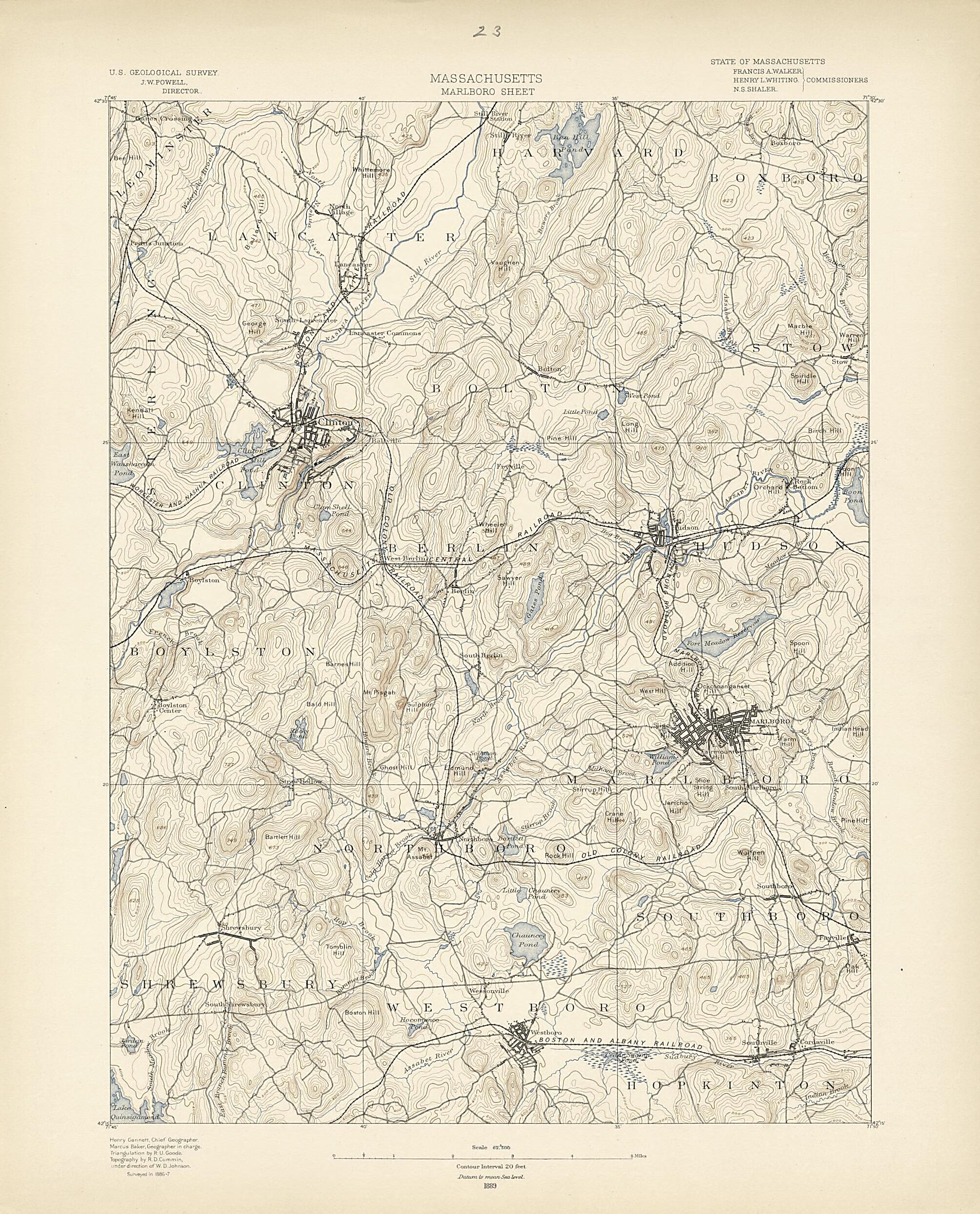 This old map of Massachusetts, Marlboro Sheet from Atlas of Massachusetts, 1884-from 1890 from 1890 was created by  Massachusetts. Topographical Survey Commission in 1890