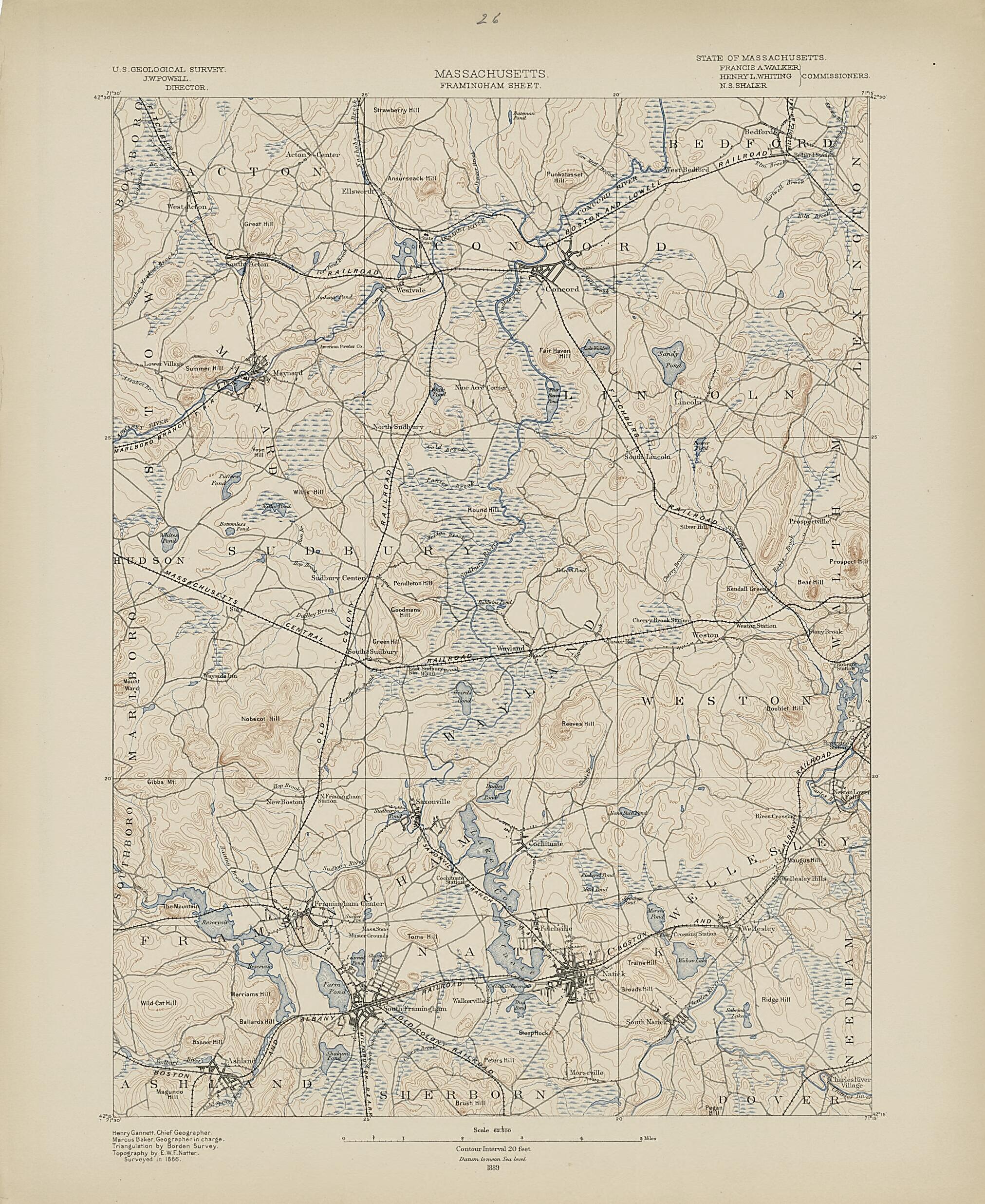 This old map of Massachusetts, Framingham Sheet from Atlas of Massachusetts, 1884-from 1890 from 1890 was created by  Massachusetts. Topographical Survey Commission in 1890