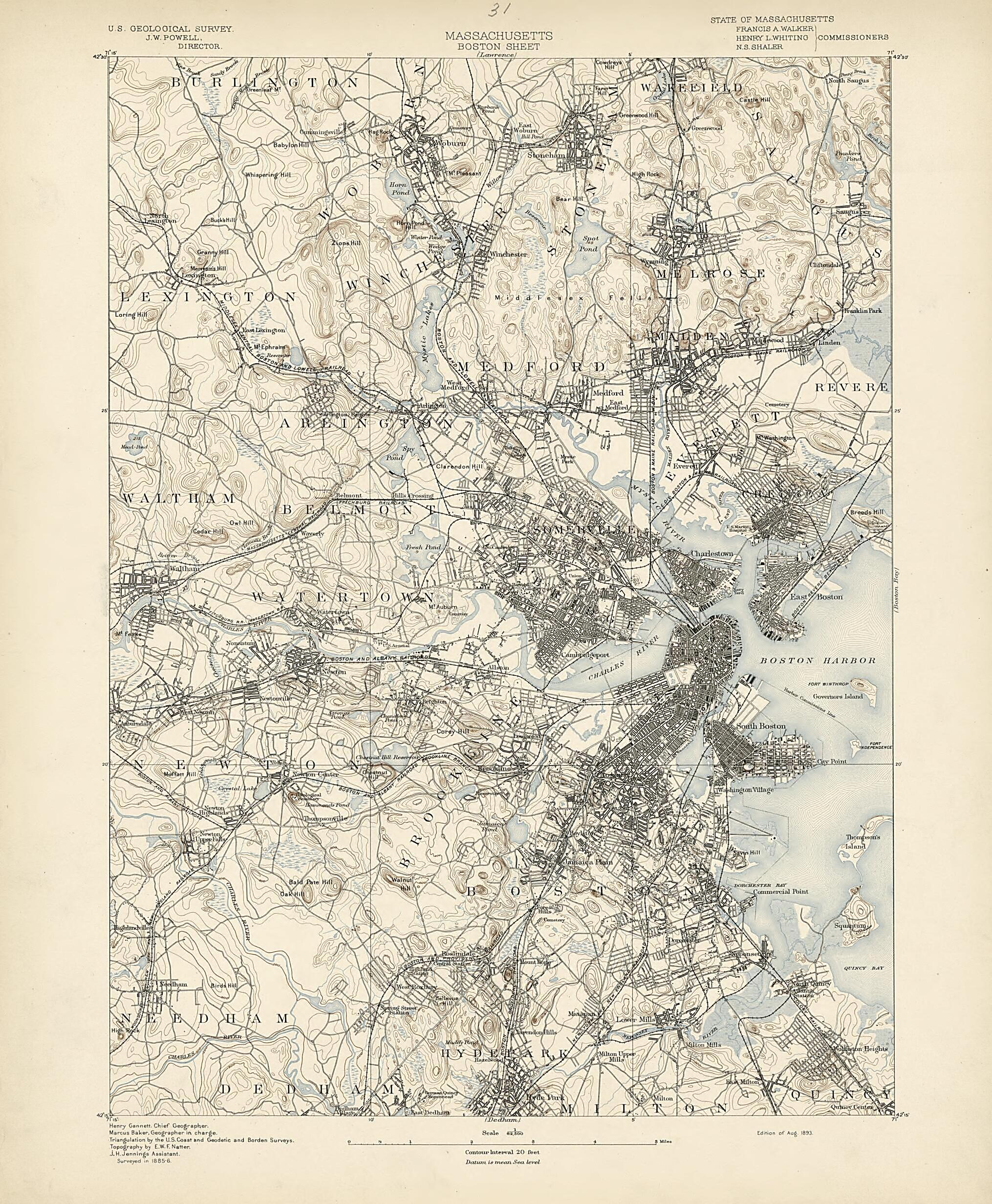 This old map of Massachusetts, Boston Sheet from Atlas of Massachusetts, 1884-from 1890 from 1890 was created by  Massachusetts. Topographical Survey Commission in 1890