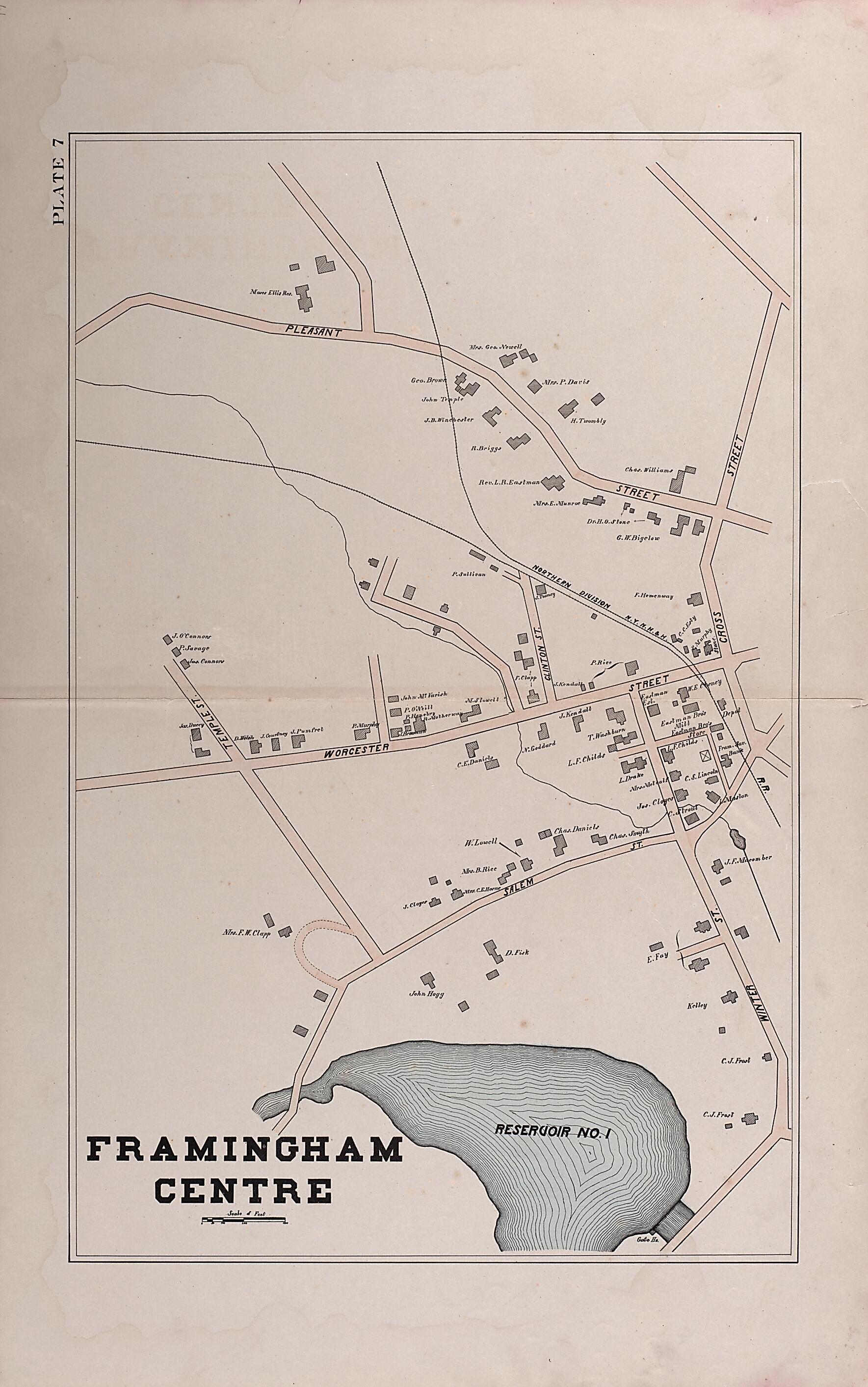 This old map of Framingham Centre from Atlas of Framingham, Mass from 1895 was created by James P. Beirne in 1895