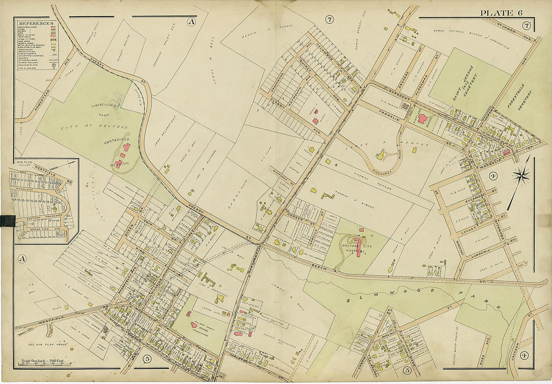 This old map of Plate 6 from Atlas of the City of Holyoke, Mass from 1911 was created by Harold H. (Harold Hazen) Richards in 1911