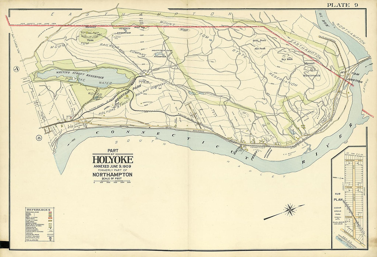 This old map of Part of Holyoke from Atlas of the City of Holyoke, Mass from 1911 was created by Harold H. (Harold Hazen) Richards in 1911