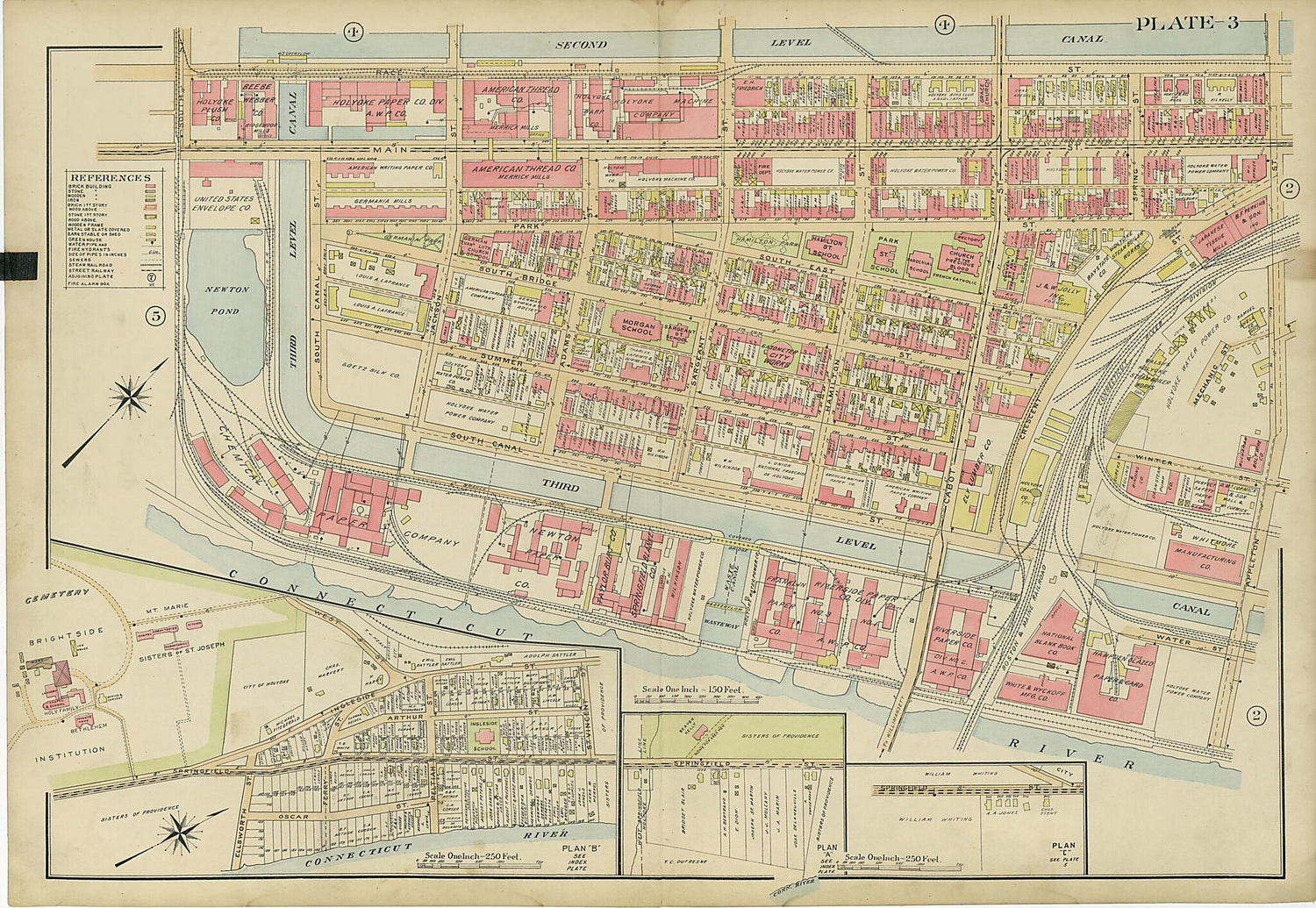 This old map of Plate 3 from Atlas of the City of Holyoke, Mass from 1911 was created by Harold H. (Harold Hazen) Richards in 1911