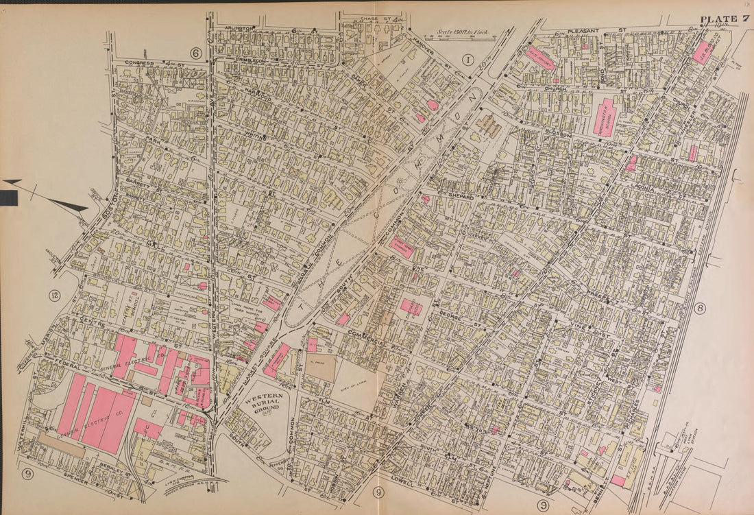 This old map of Lynn, Plate 7 from Atlas of the City of Lynn and the Towns of Swampscott, Saugus and Nahant, Massachusetts from 1924 was created by Harold H. (Harold Hazen) Richards in 1924