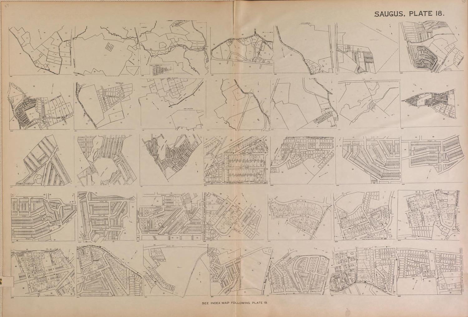 This old map of Saugus, Plate 18 from Atlas of the City of Lynn and the Towns of Swampscott, Saugus and Nahant, Massachusetts from 1924 was created by Harold H. (Harold Hazen) Richards in 1924