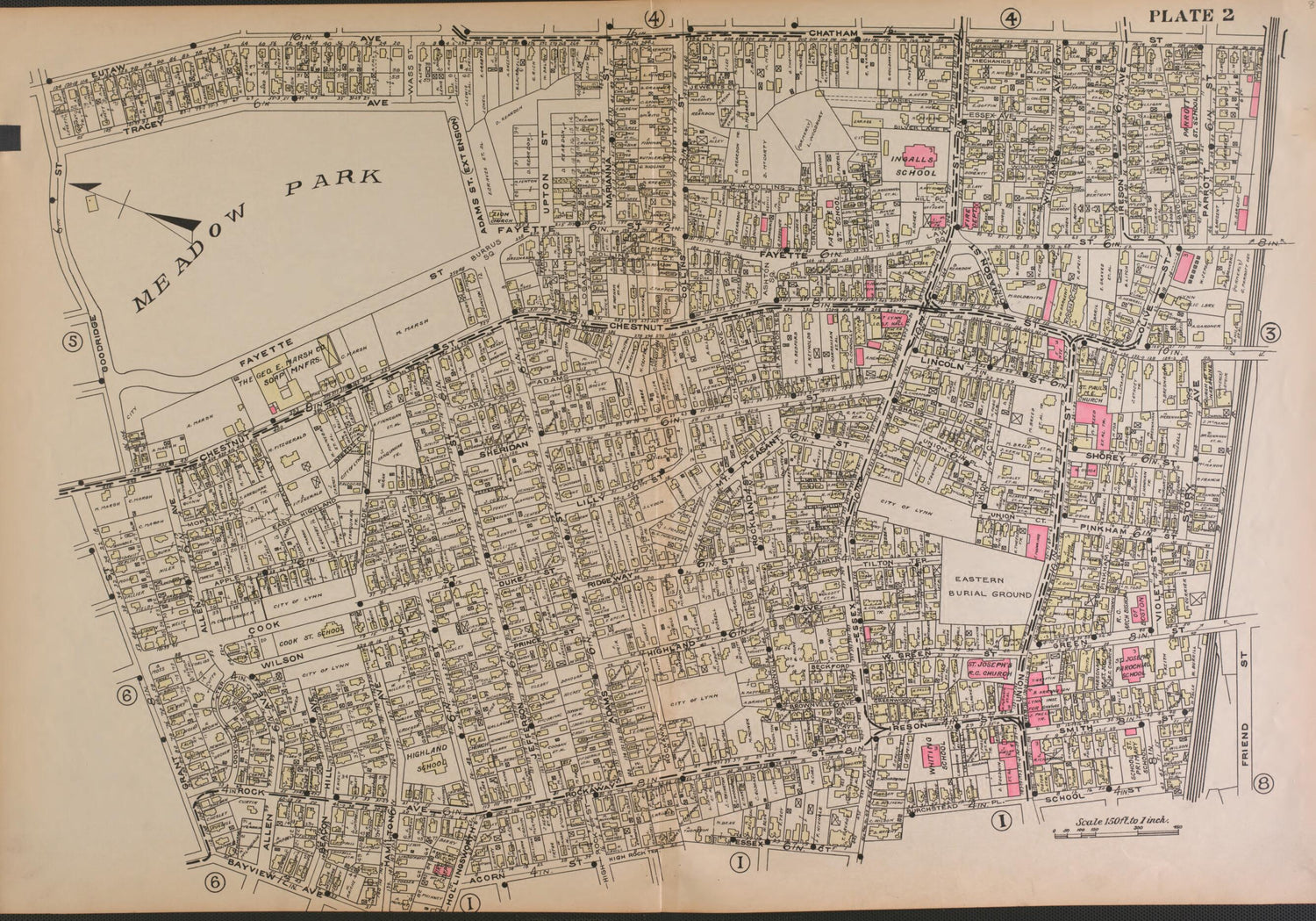 This old map of Lynn, Plate 2 from Atlas of the City of Lynn and the Towns of Swampscott, Saugus and Nahant, Massachusetts from 1924 was created by Harold H. (Harold Hazen) Richards in 1924