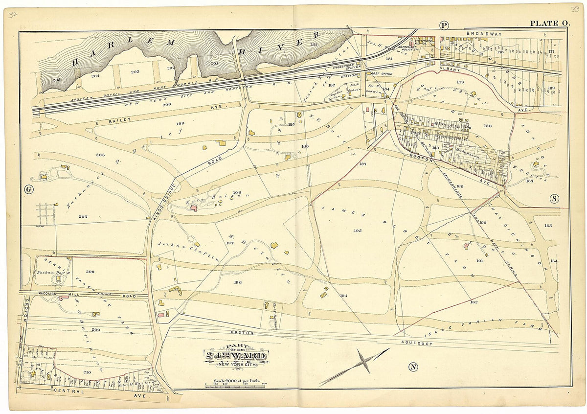 Part of the 24th Ward New York City - Plate O from Atlas of the Twenty Fourth Ward, New York City 1882 by Relic Map Company