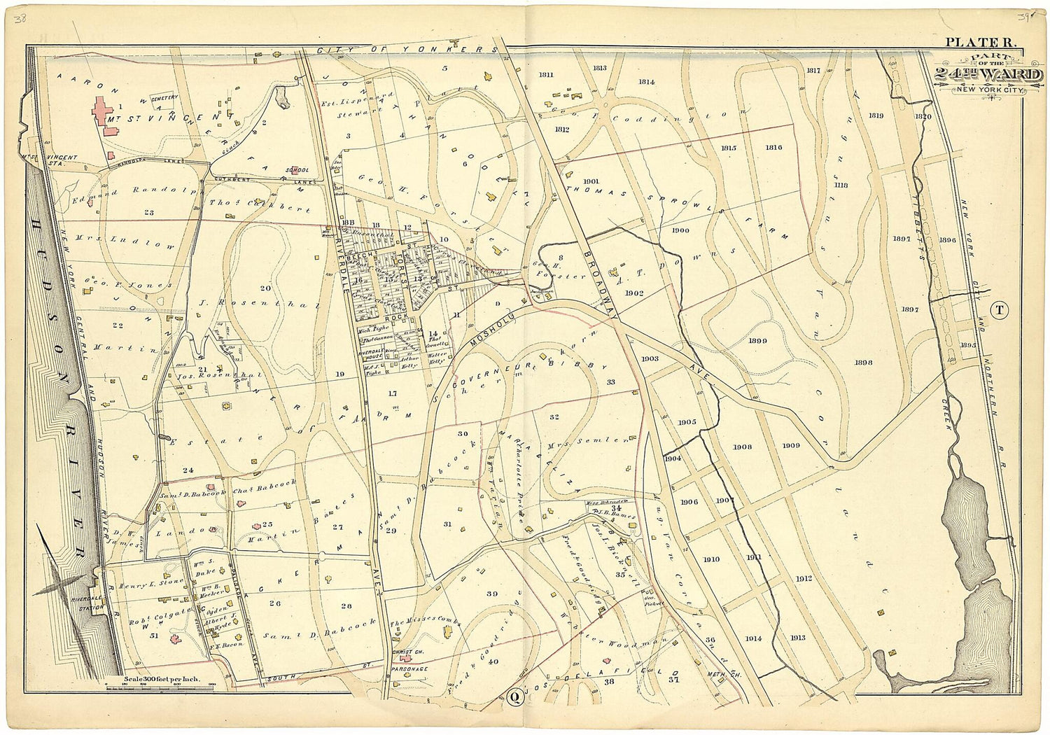 This old map of Part of the 24th Ward New York City - Plate R from Atlas of the Twenty Fourth Ward, New York City from 1882 was created by A. H. (August H.) Mueller in 1882