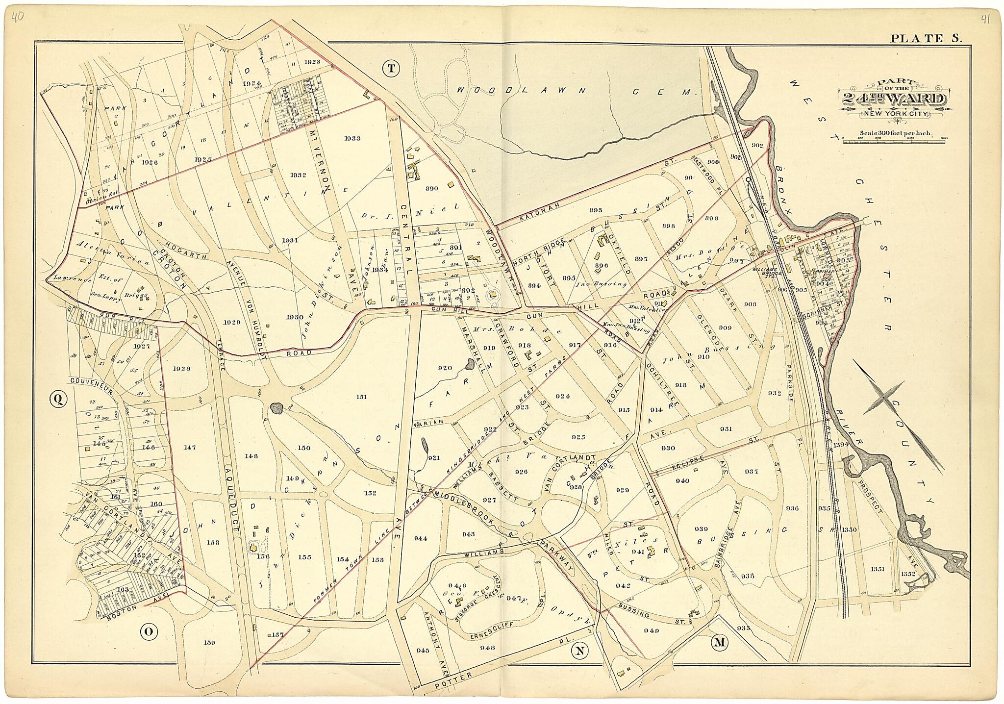 This old map of Part of the 24th Ward New York City - Plate S from Atlas of the Twenty Fourth Ward, New York City from 1882 was created by A. H. (August H.) Mueller in 1882