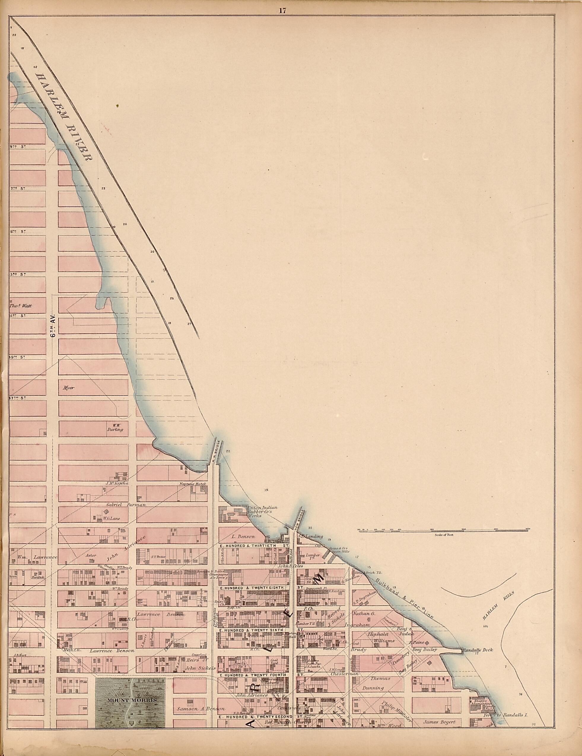 This old map of Plate 17 from Plan of New York City from the Battery to Spuyten Duyvil Creek from 1866 was created by John F. Harrison in 1866