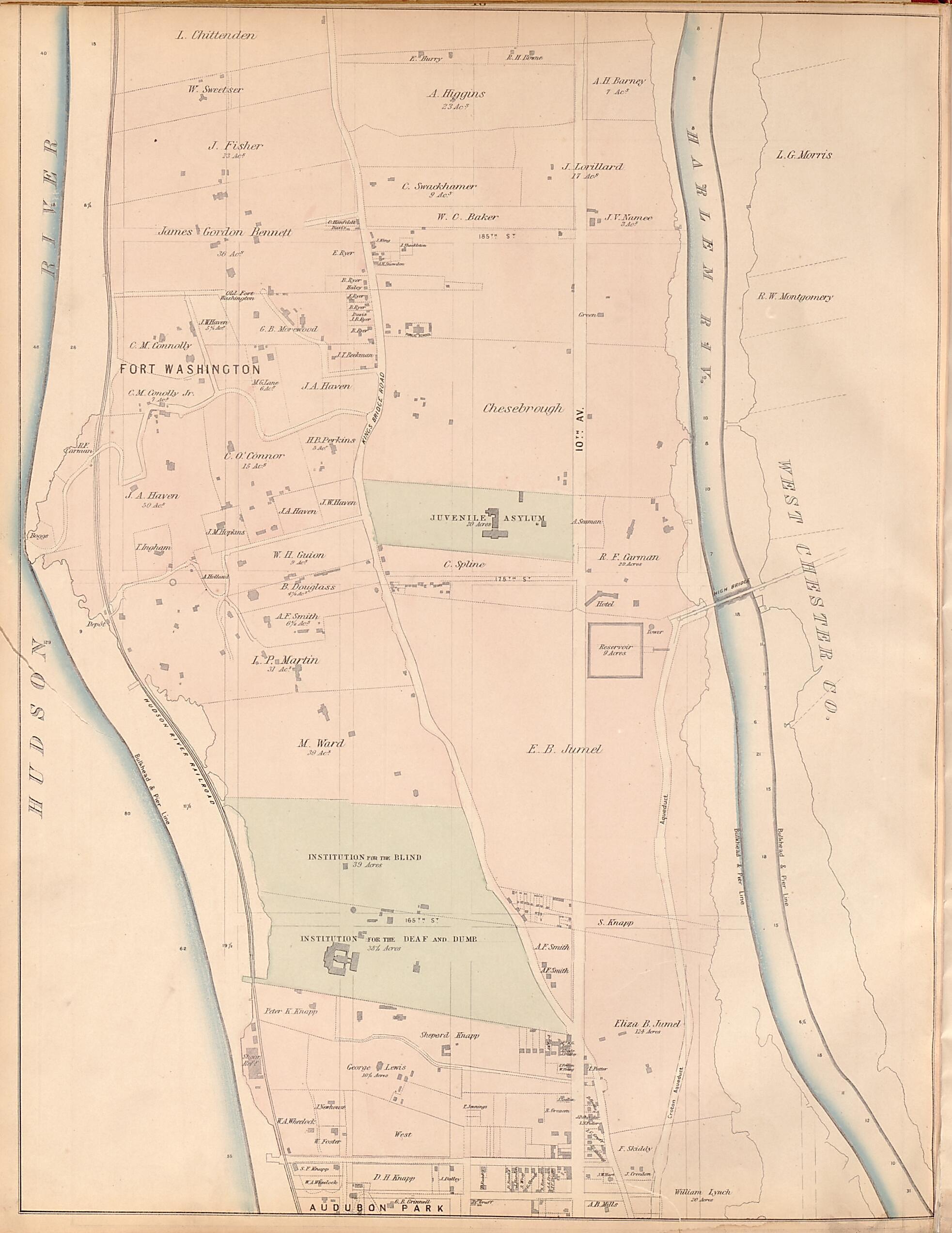 This old map of Plate 18 from Plan of New York City from the Battery to Spuyten Duyvil Creek from 1866 was created by John F. Harrison in 1866