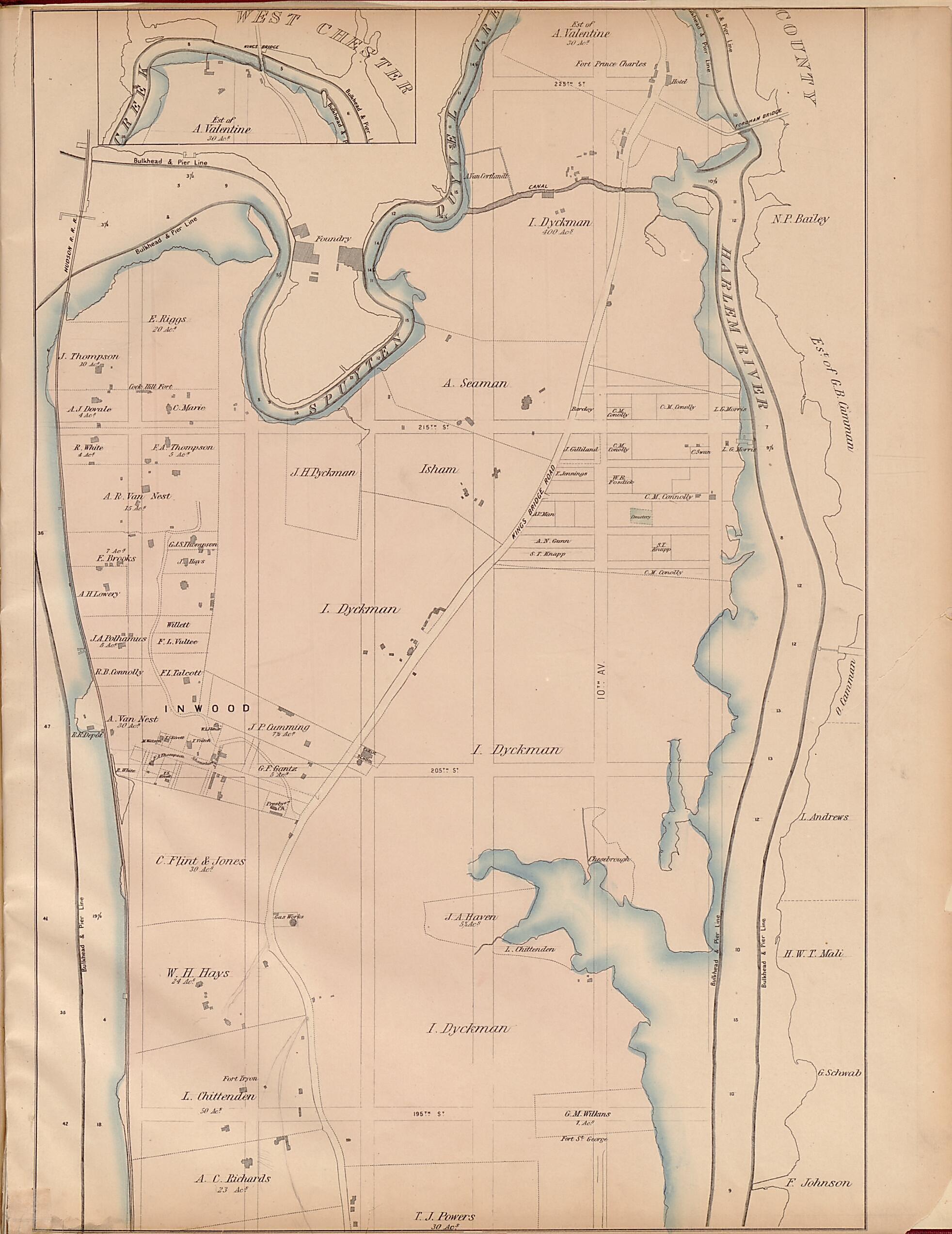 This old map of Plate 19 from Plan of New York City from the Battery to Spuyten Duyvil Creek from 1866 was created by John F. Harrison in 1866